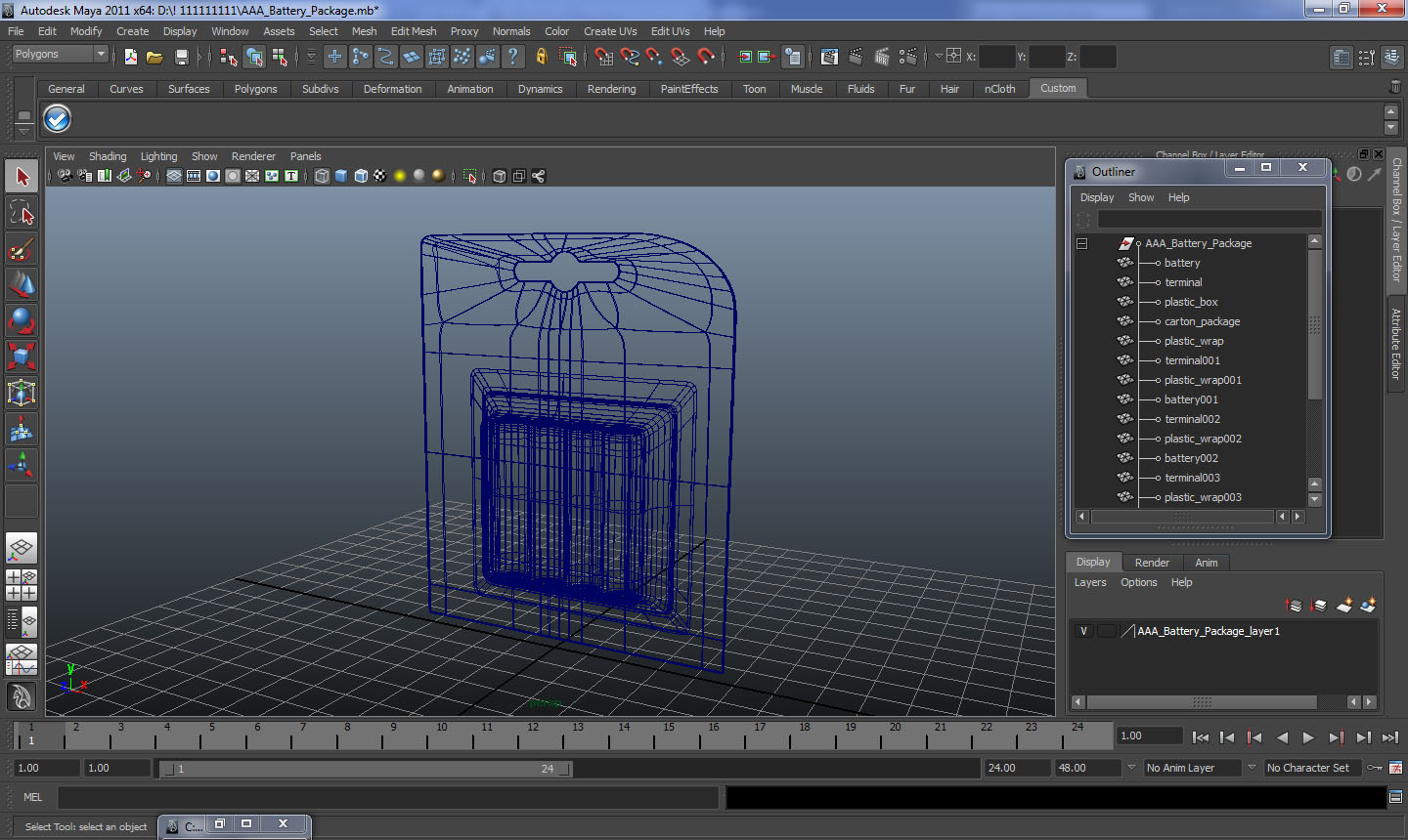AAA Battery Package 3D model