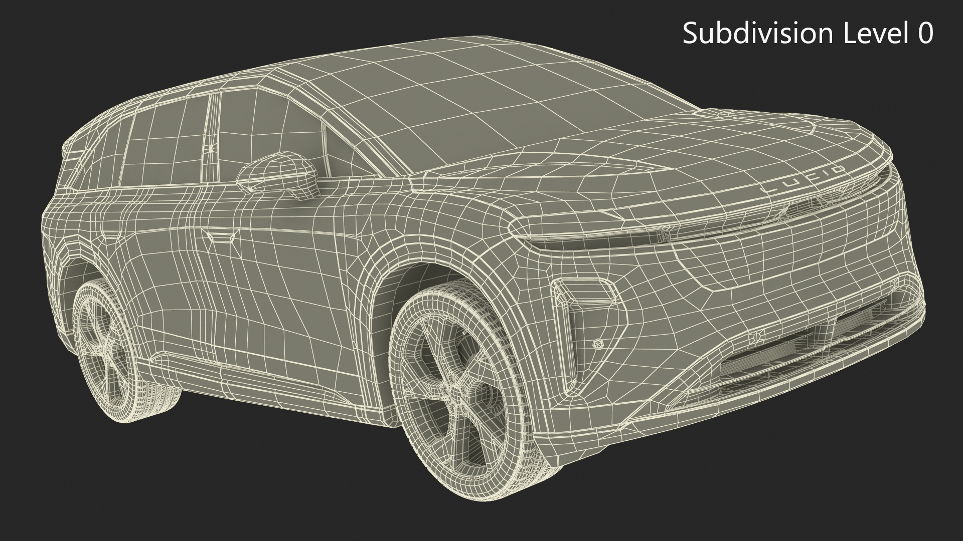 3D Lucid Gravity 2024 Electric SUV Olive Color model