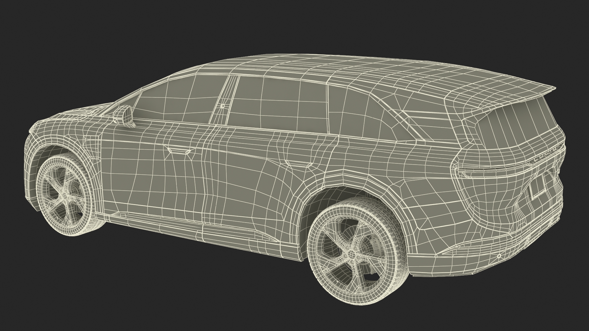 3D Lucid Gravity 2024 Electric SUV Olive Color model