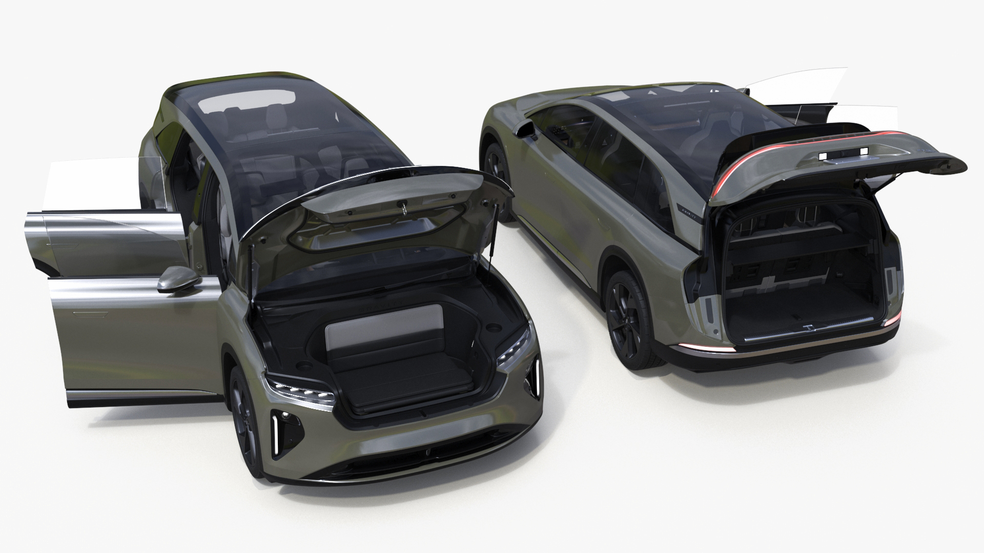 3D Lucid Gravity 2024 Electric SUV Olive Color model
