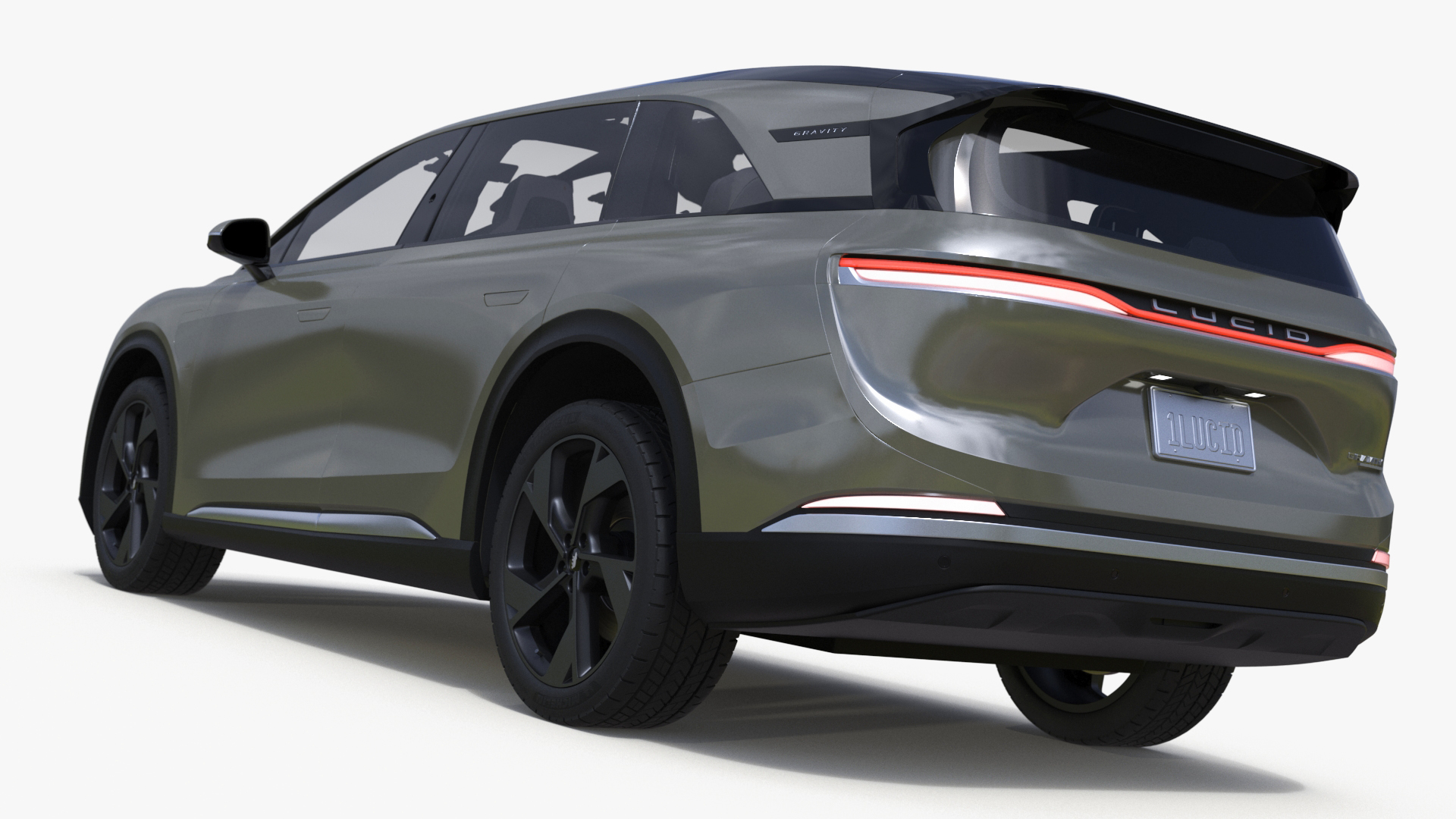 3D Lucid Gravity 2024 Electric SUV Olive Color model