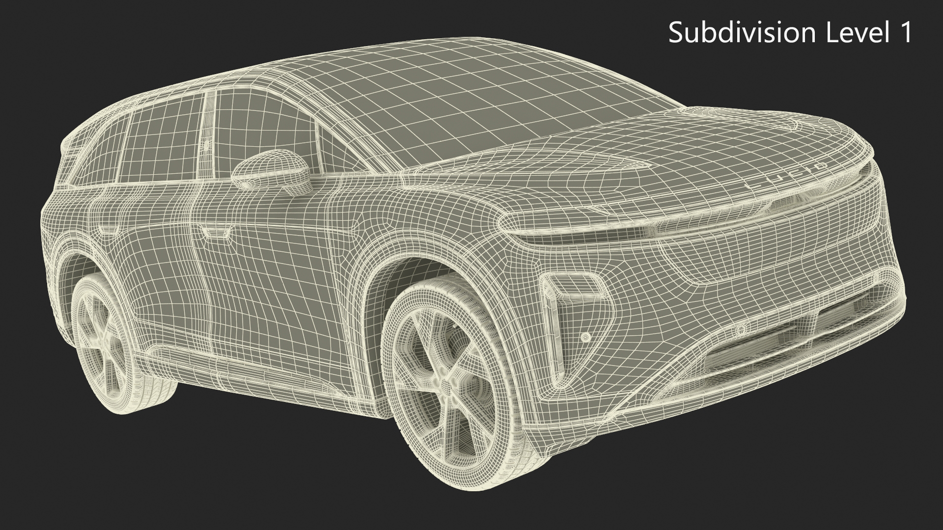 3D Lucid Gravity 2024 Electric SUV Olive Color model