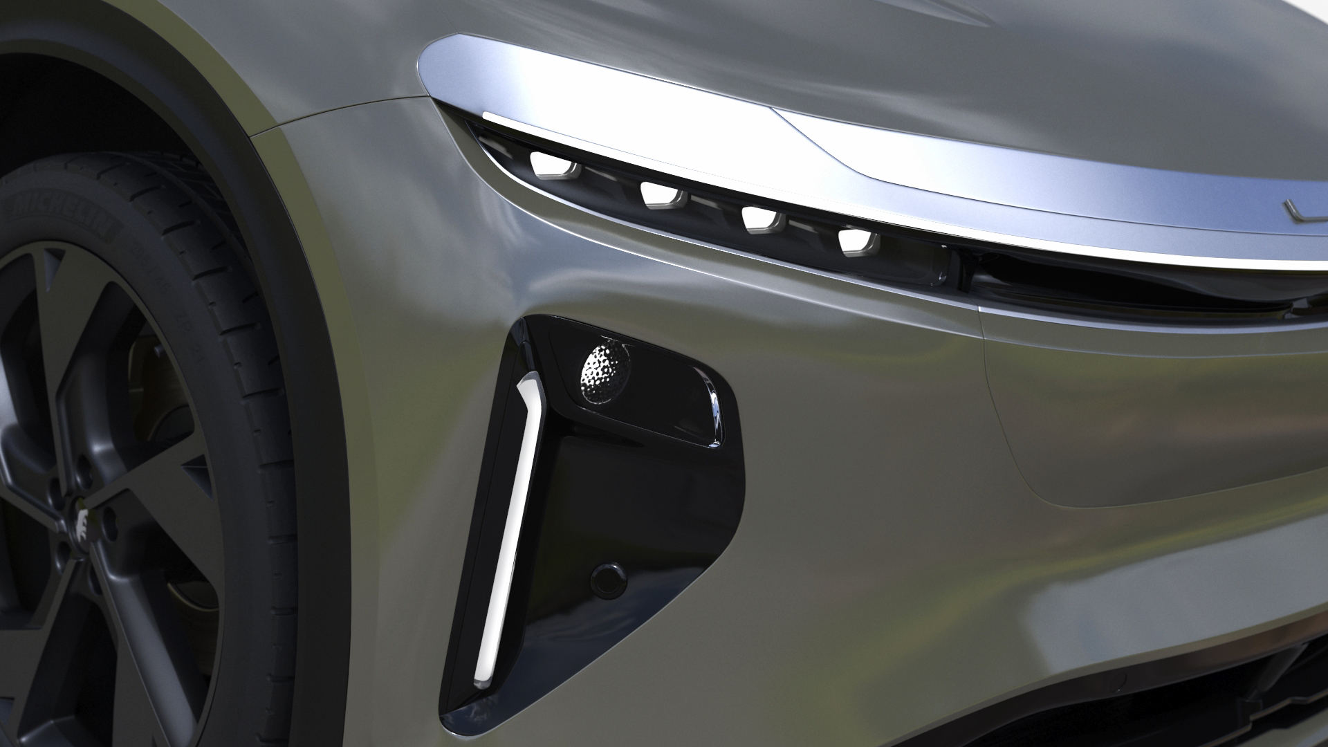 3D Lucid Gravity 2024 Electric SUV Olive Color model