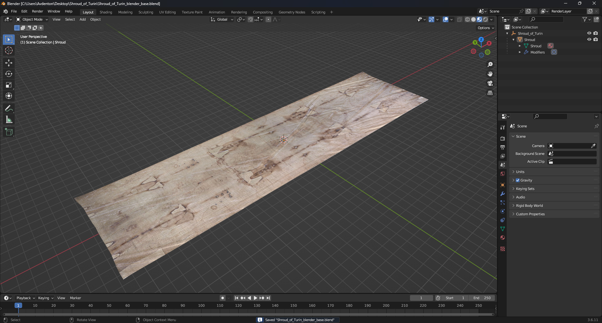 3D model Shroud of Turin