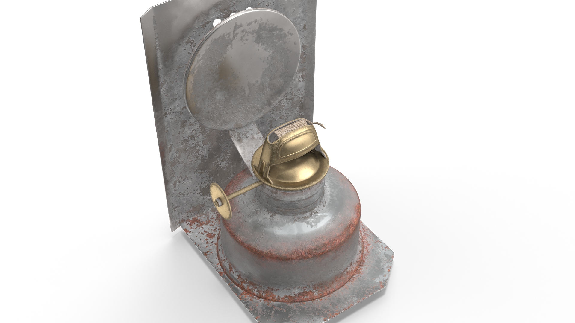 Ship Aged Lamp with Black Glass Disassembled 3D model