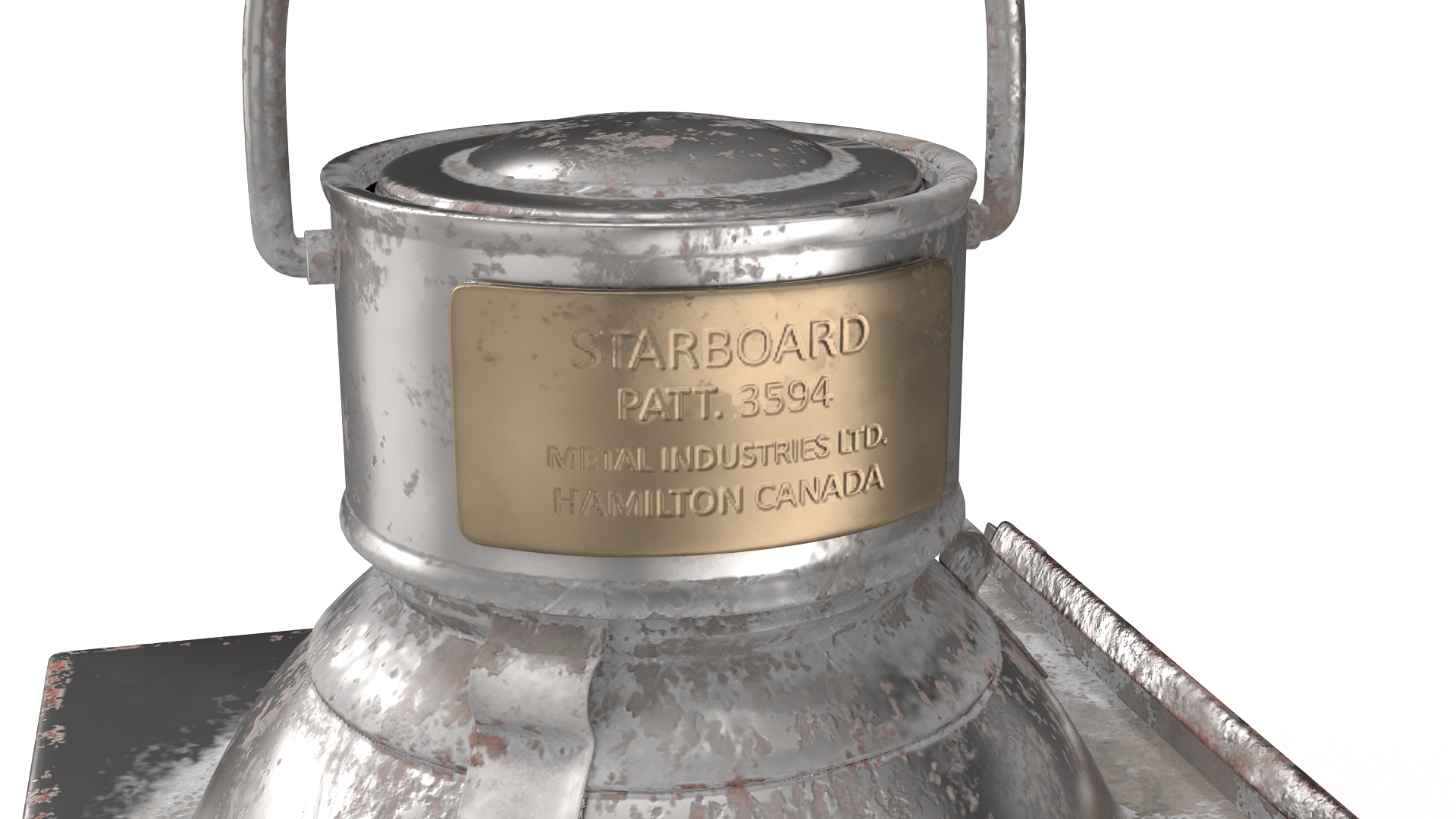 Ship Aged Lamp with Black Glass Disassembled 3D model