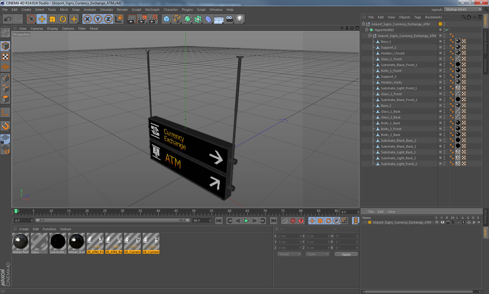 3D model Airport Signs Currency Exchange ATM