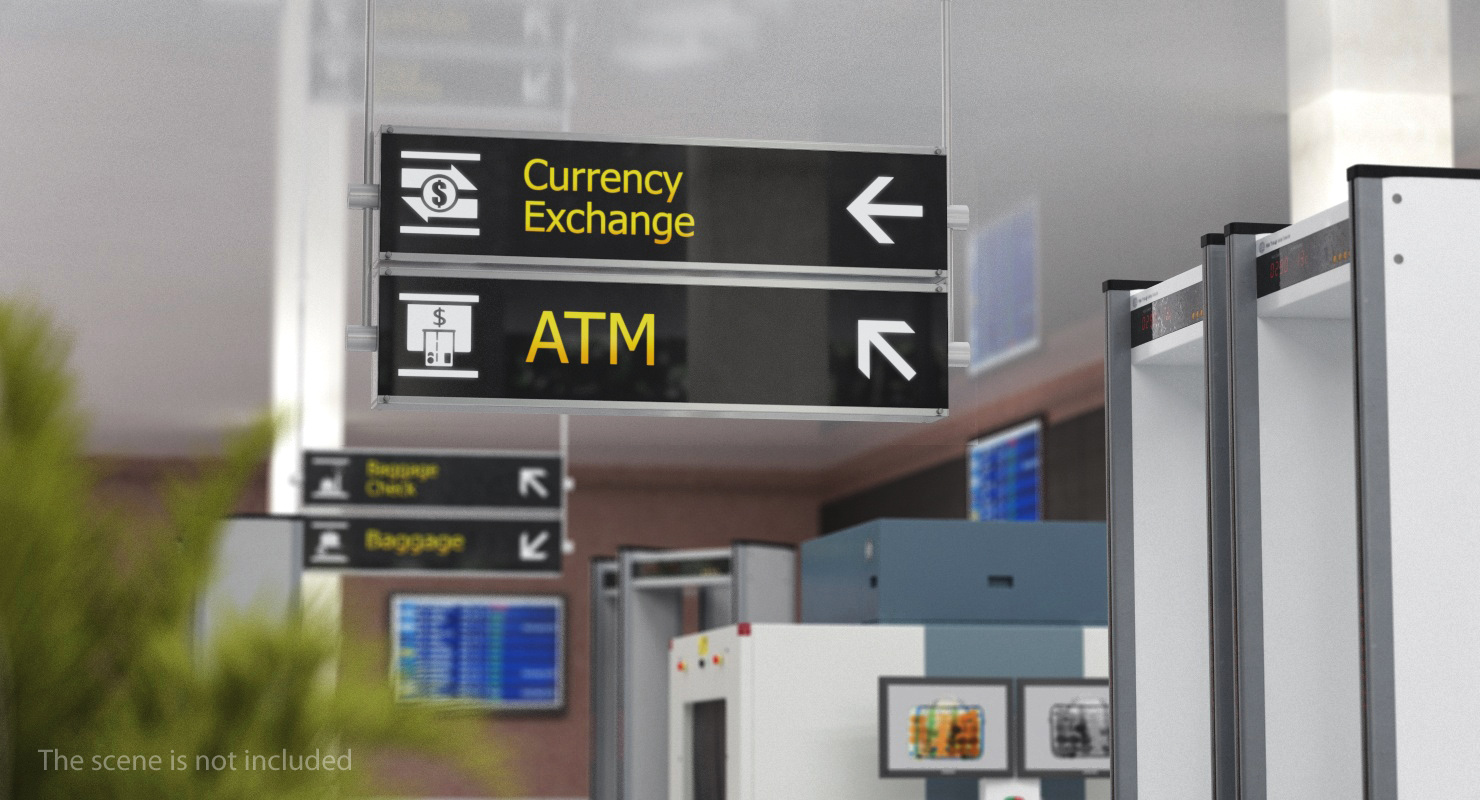 3D model Airport Signs Currency Exchange ATM