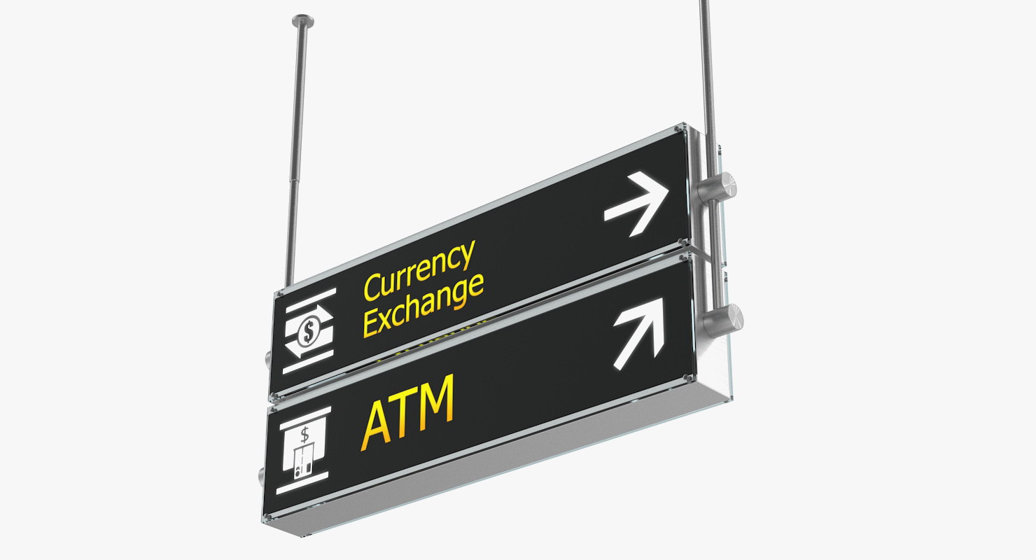 3D model Airport Signs Currency Exchange ATM