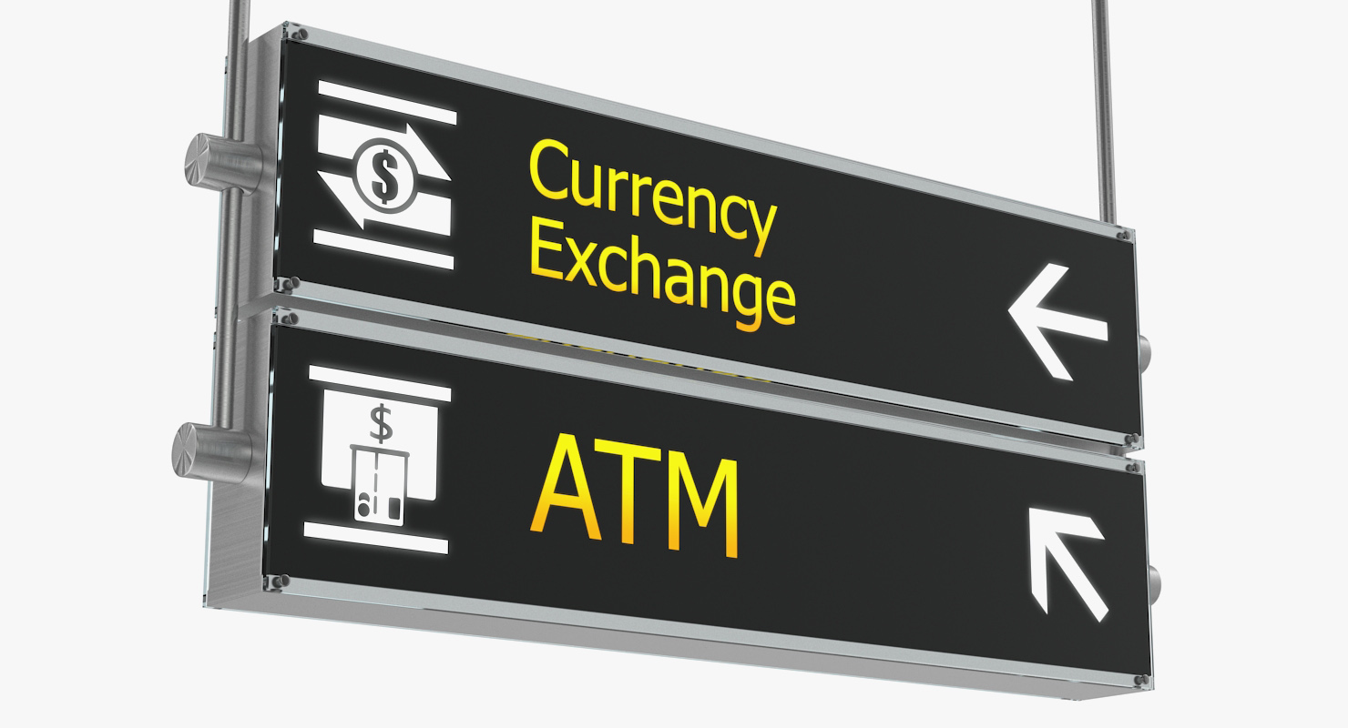 3D model Airport Signs Currency Exchange ATM