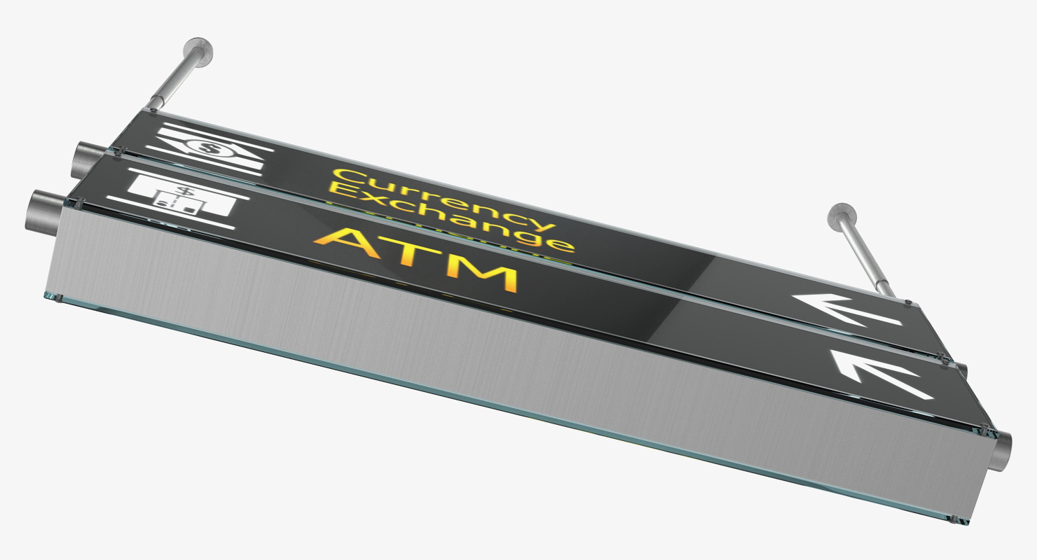 3D model Airport Signs Currency Exchange ATM