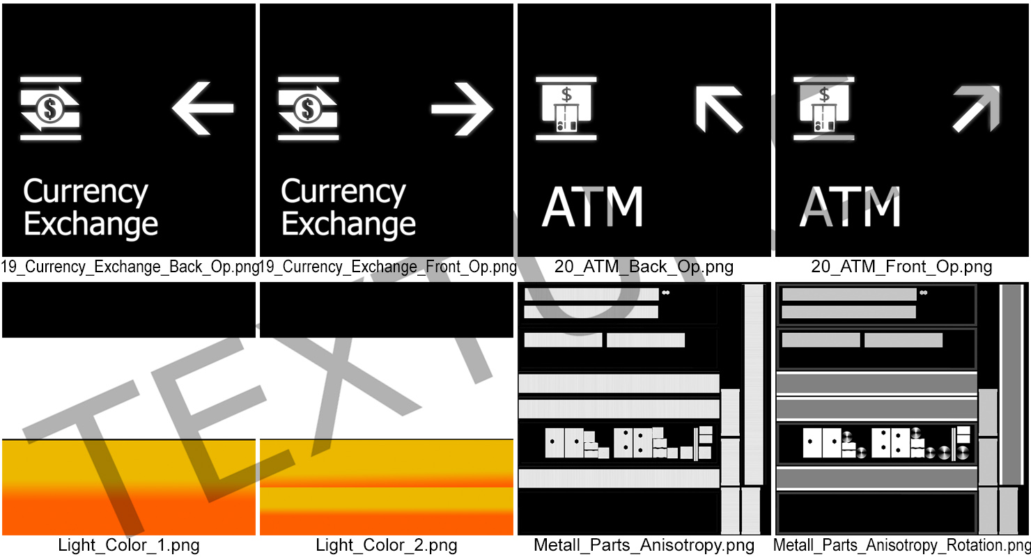 3D model Airport Signs Currency Exchange ATM