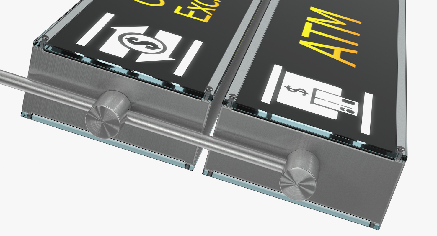 3D model Airport Signs Currency Exchange ATM