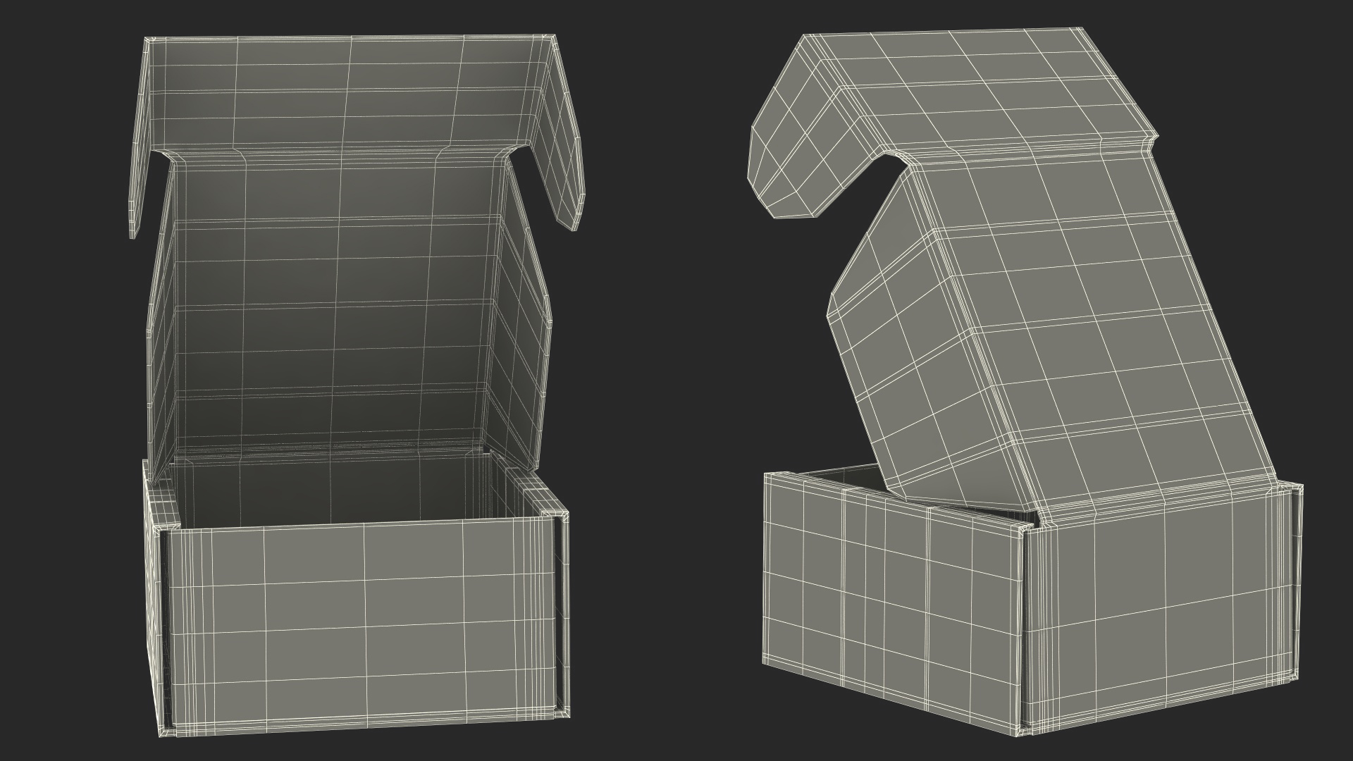 3D Cardboard Box Open model