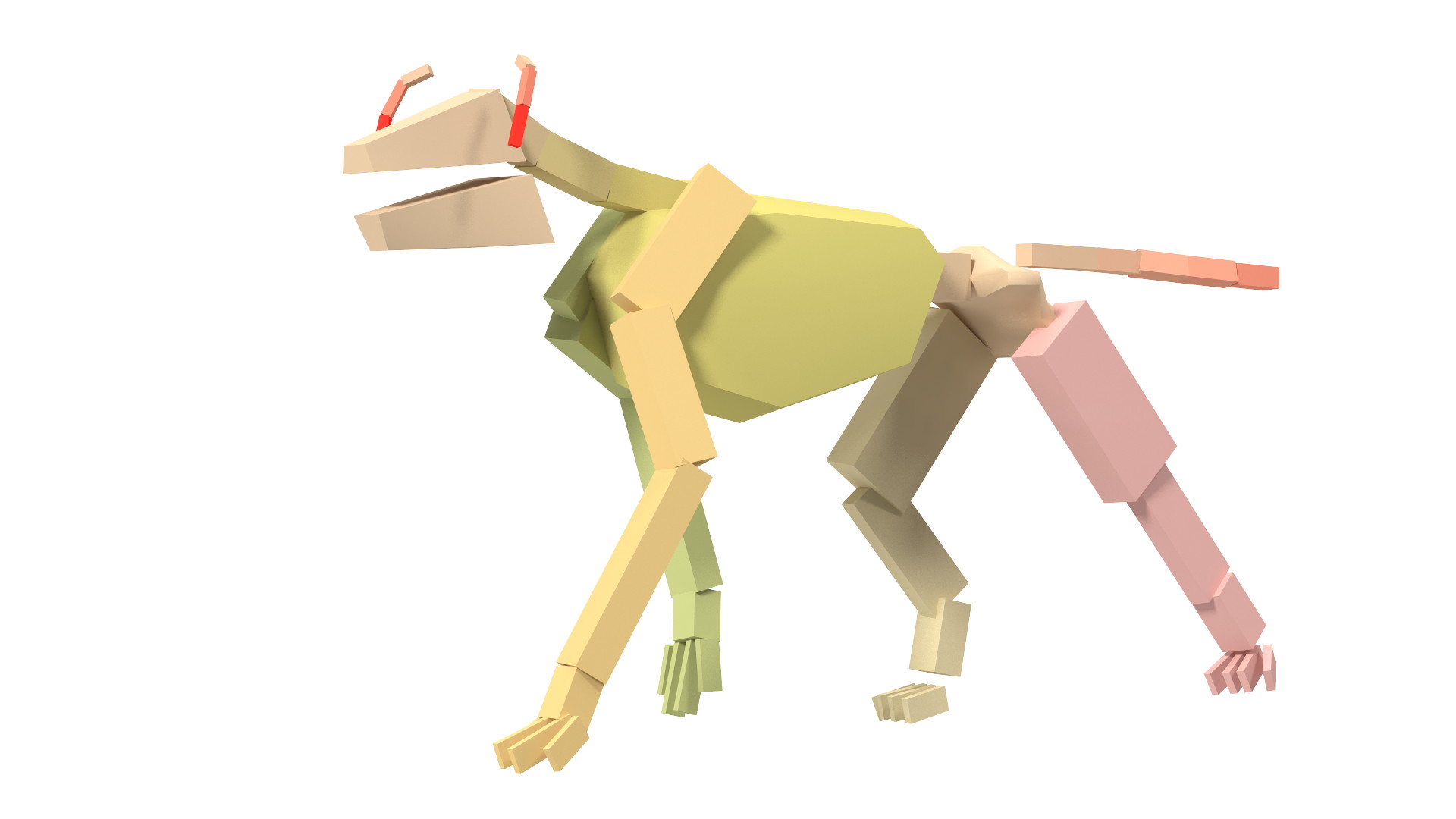 3D model Labrador Dog Brown Rigged