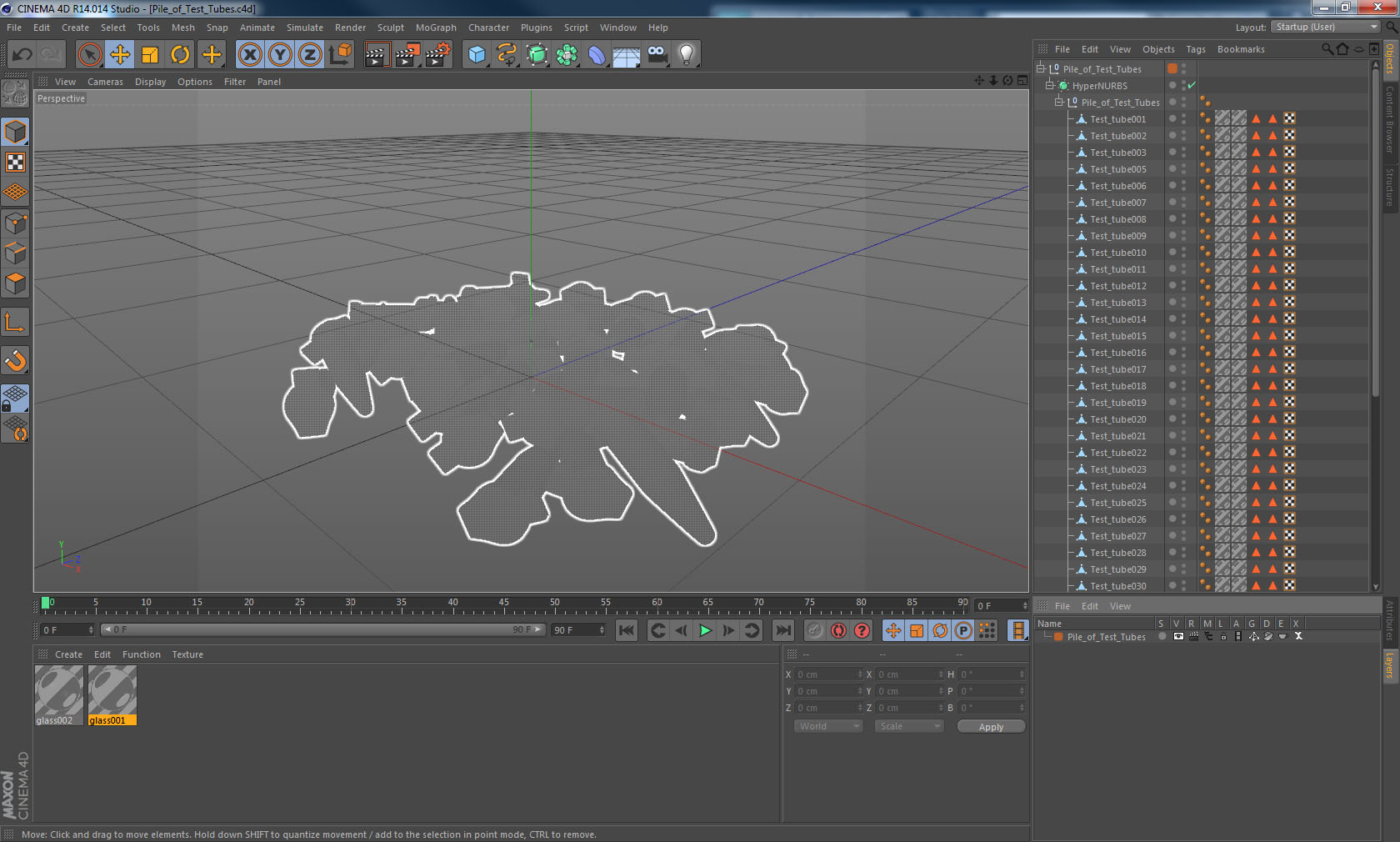 3D Pile of Test Tubes model