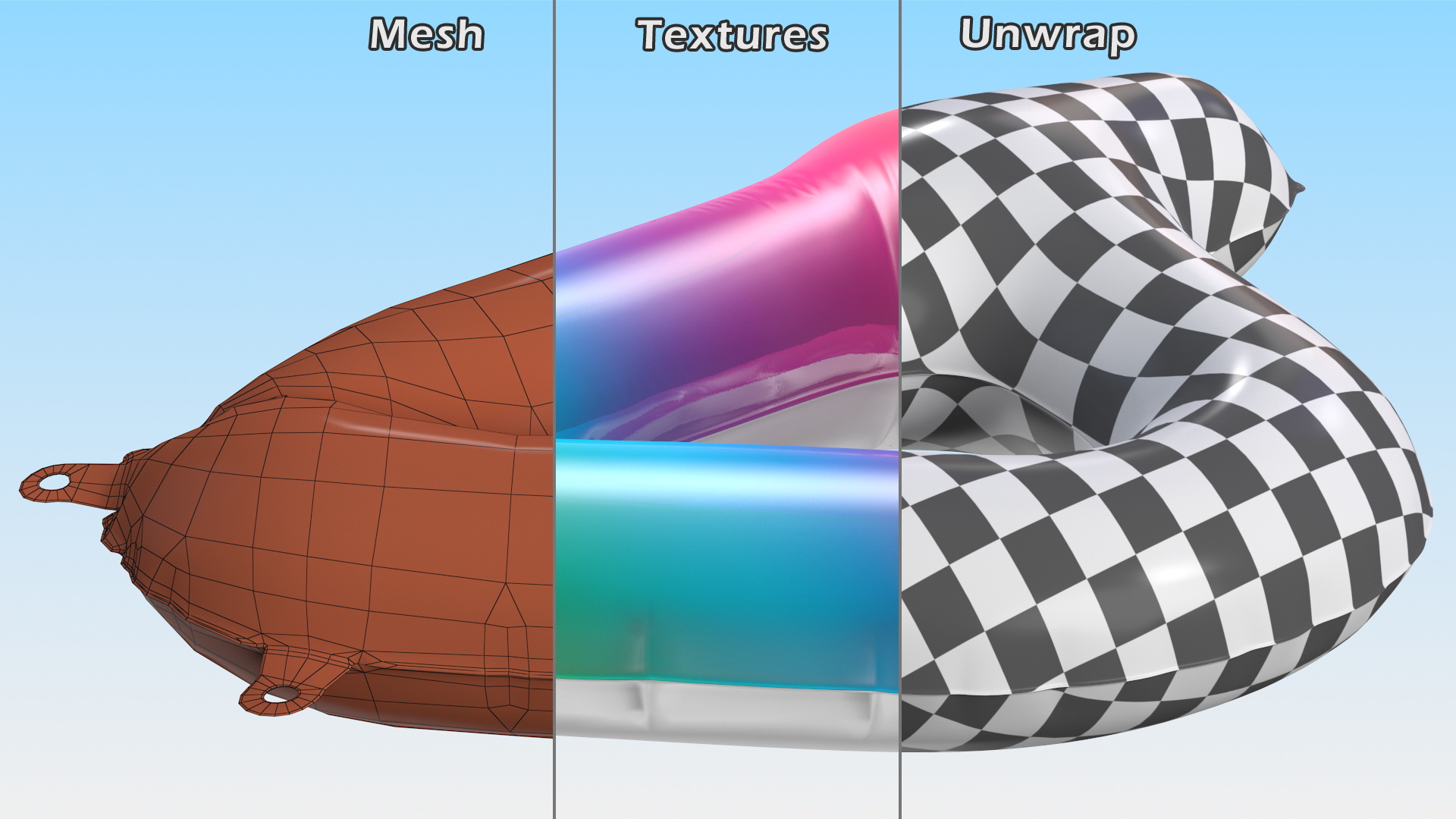 3D model Balloon Numbers 4 Rainbow