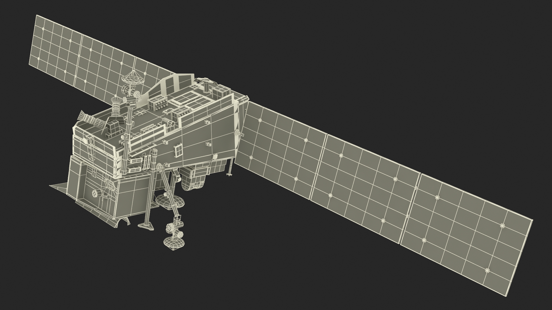 Modern Satellite with Solar Panels 3D model