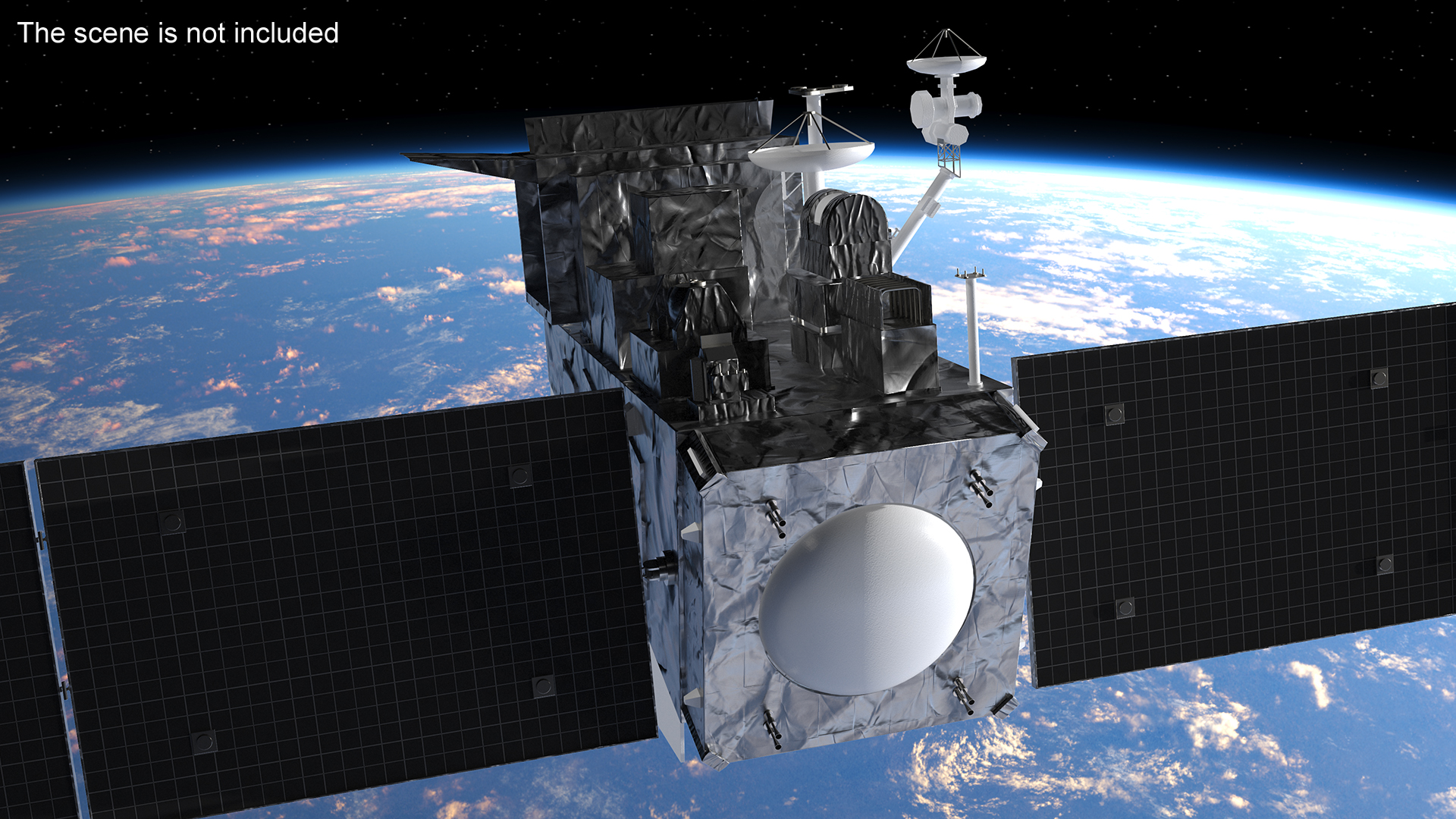 Modern Satellite with Solar Panels 3D model