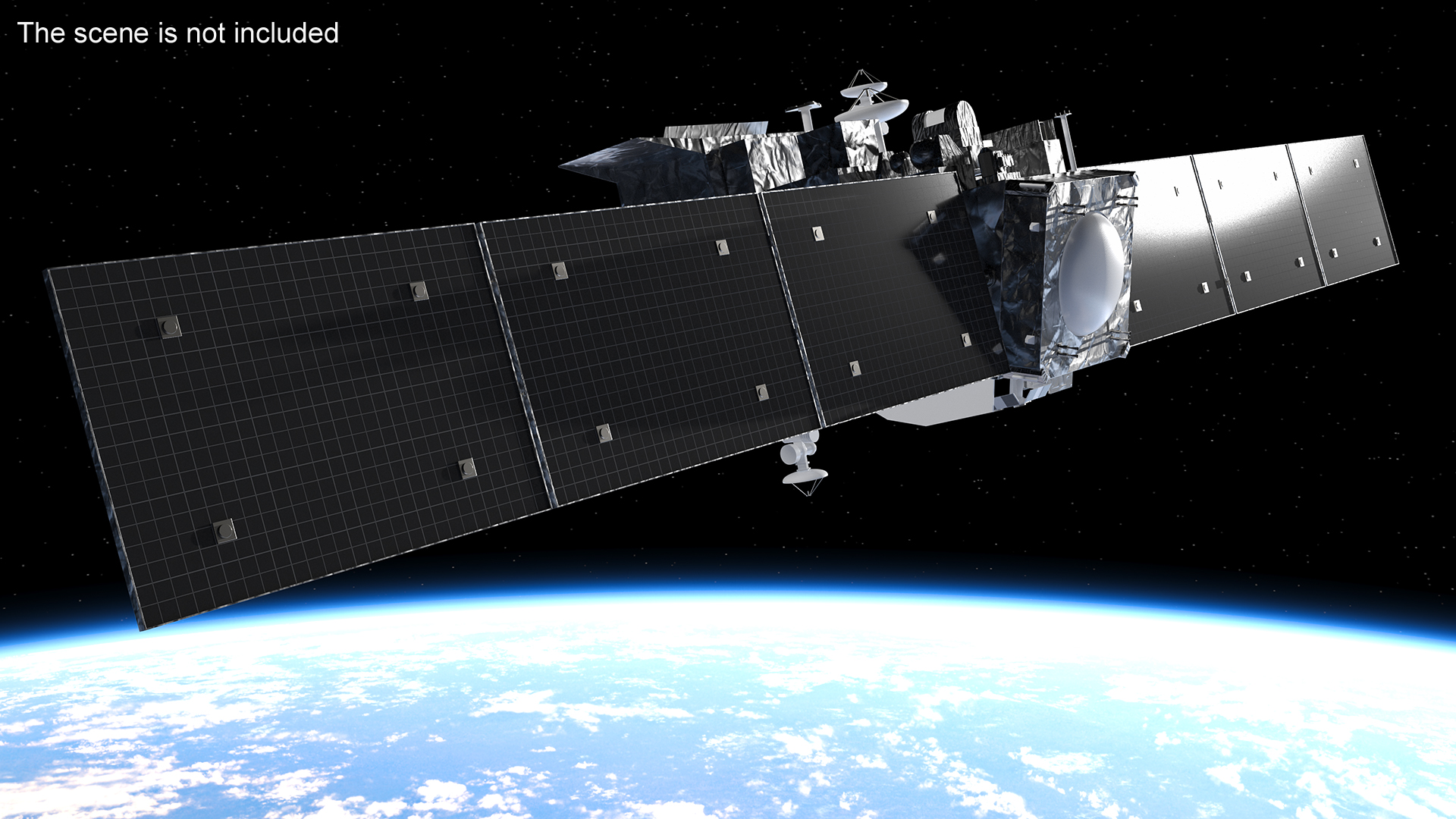 Modern Satellite with Solar Panels 3D model