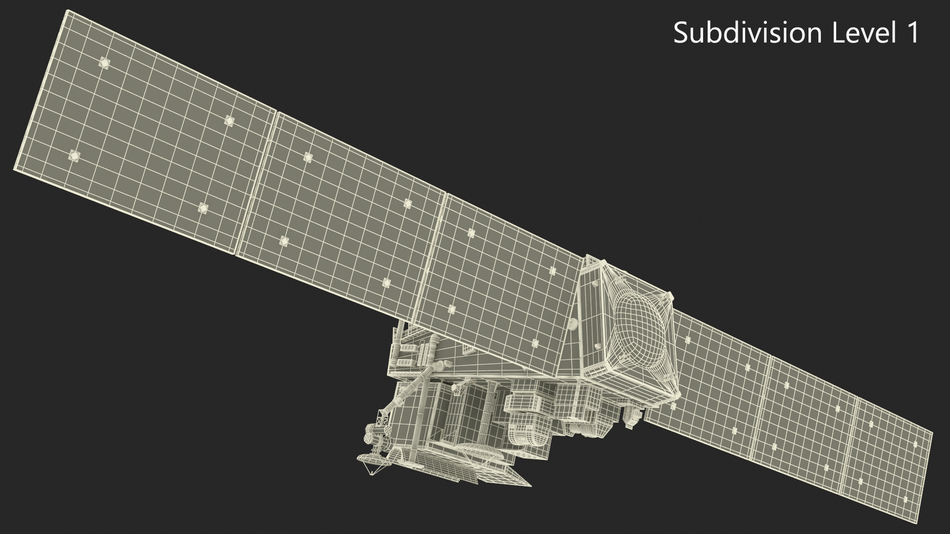 Modern Satellite with Solar Panels 3D model