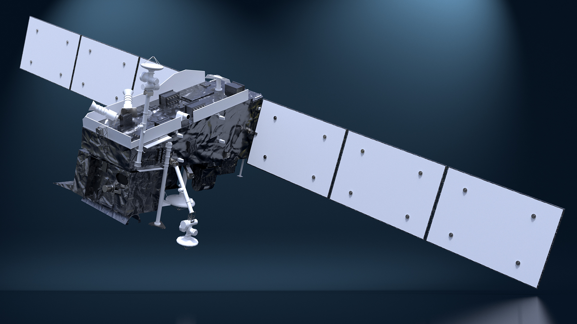 Modern Satellite with Solar Panels 3D model