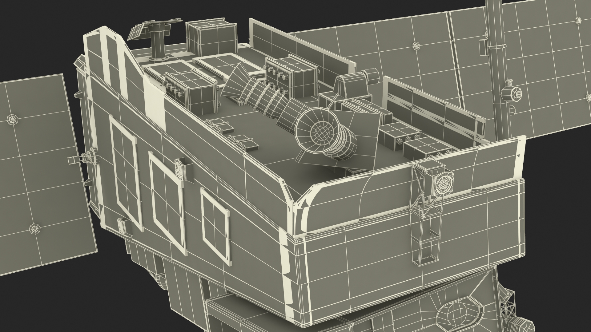 Modern Satellite with Solar Panels 3D model