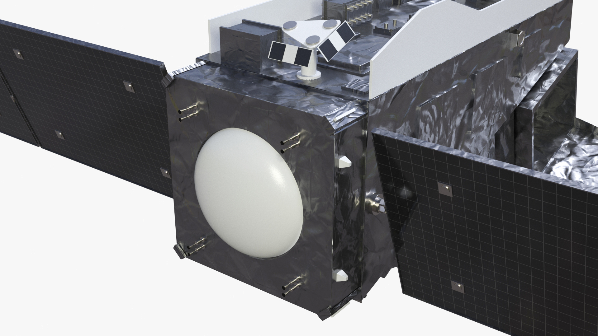 Modern Satellite with Solar Panels 3D model