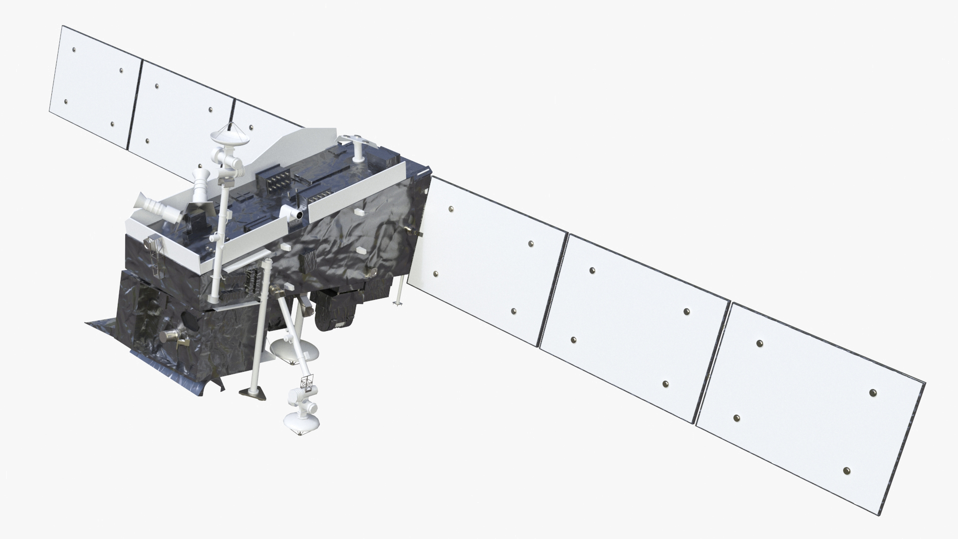 Modern Satellite with Solar Panels 3D model