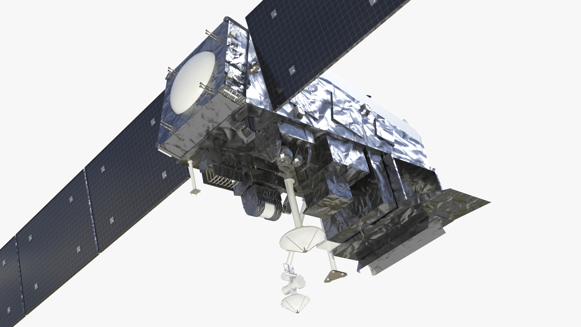 Modern Satellite with Solar Panels 3D model