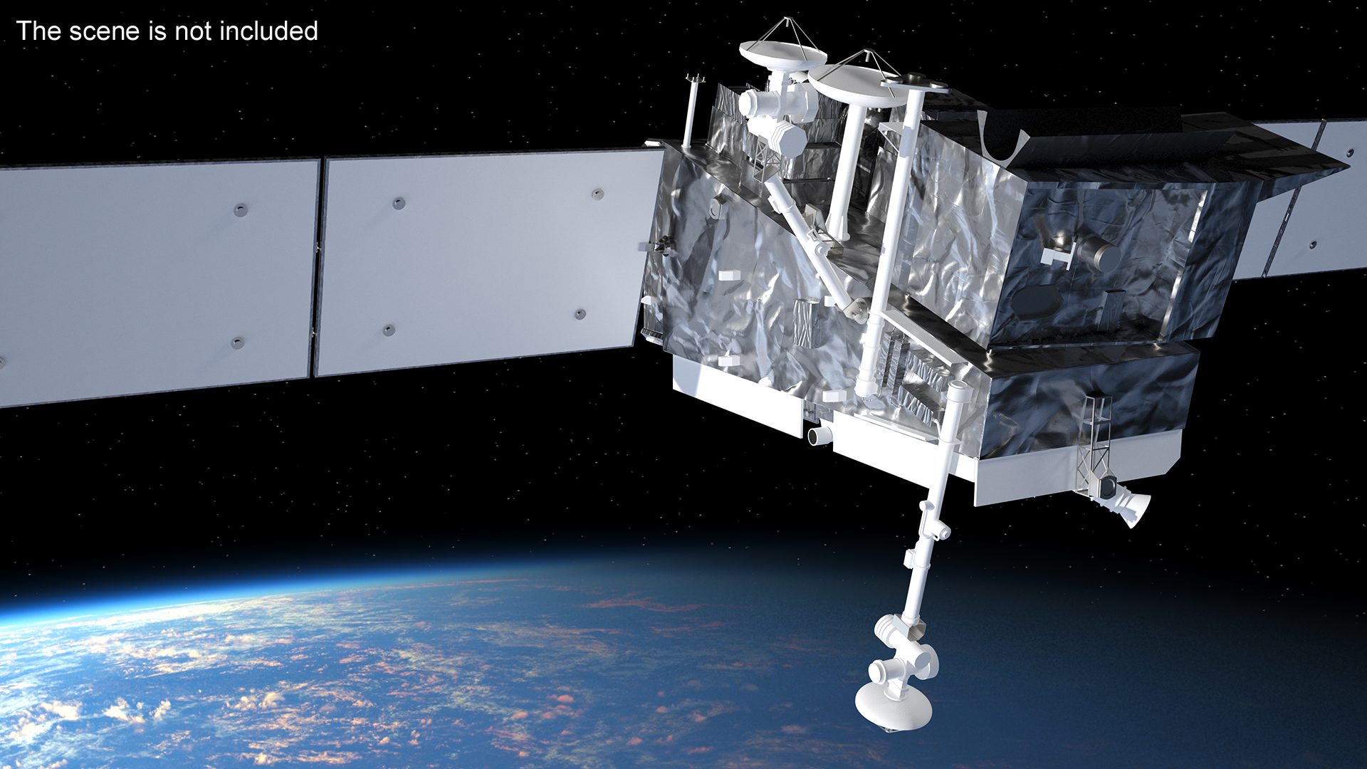 Modern Satellite with Solar Panels 3D model