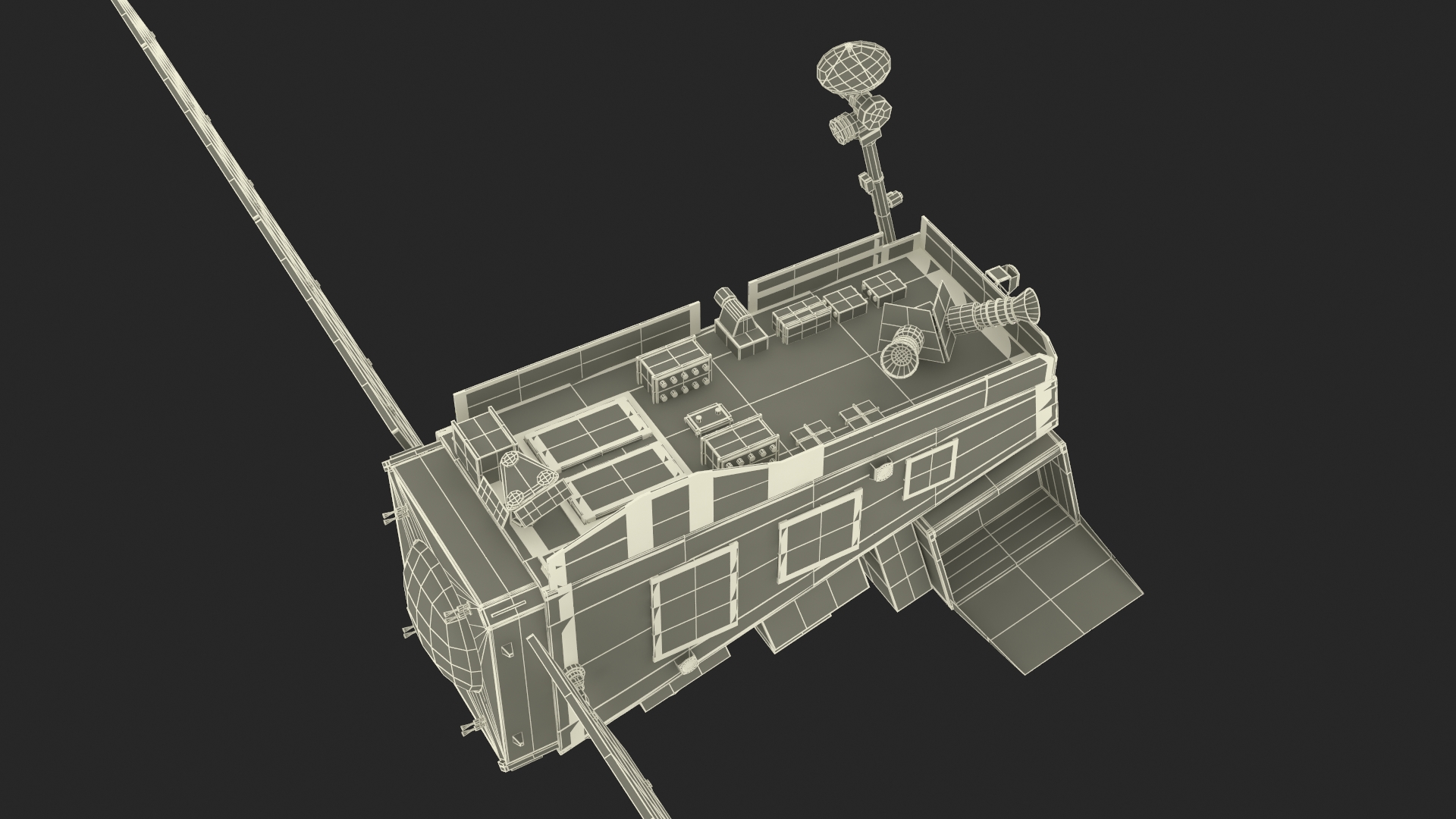 Modern Satellite with Solar Panels 3D model