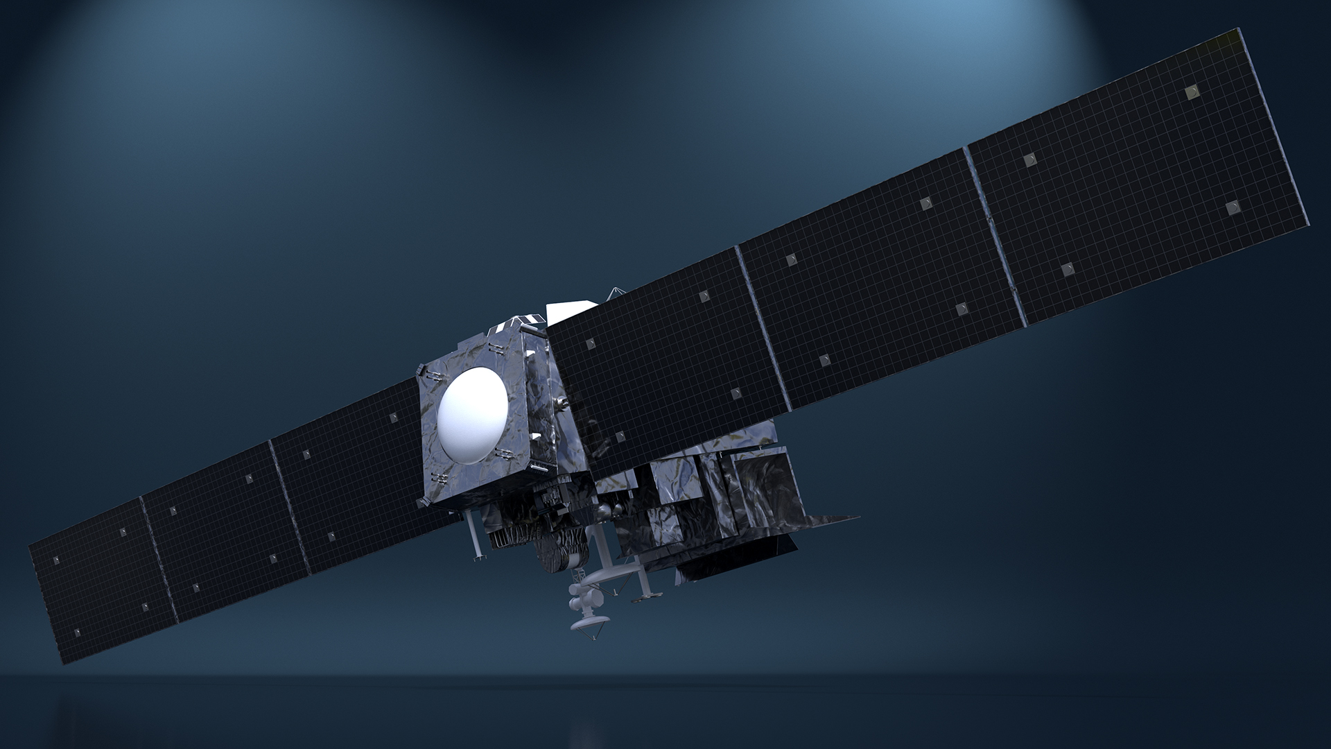 Modern Satellite with Solar Panels 3D model