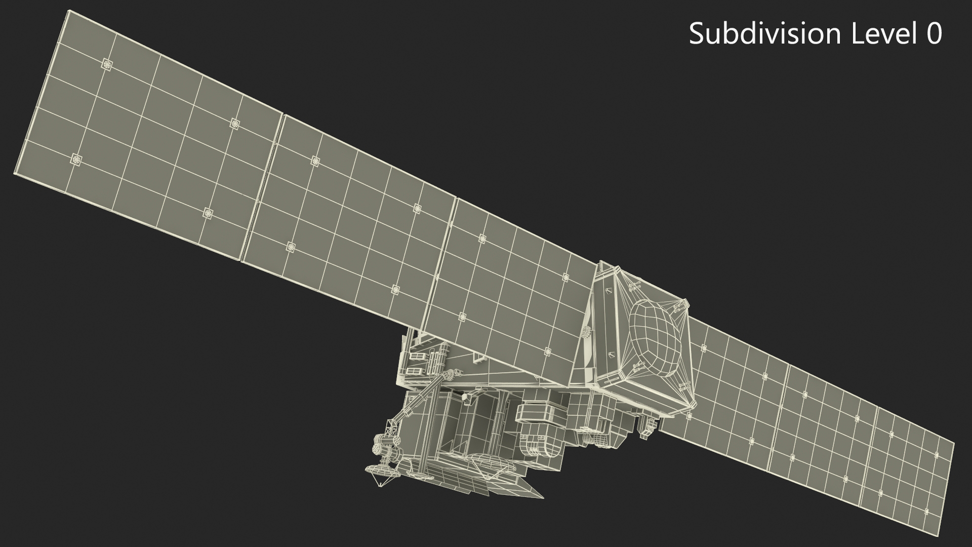 Modern Satellite with Solar Panels 3D model