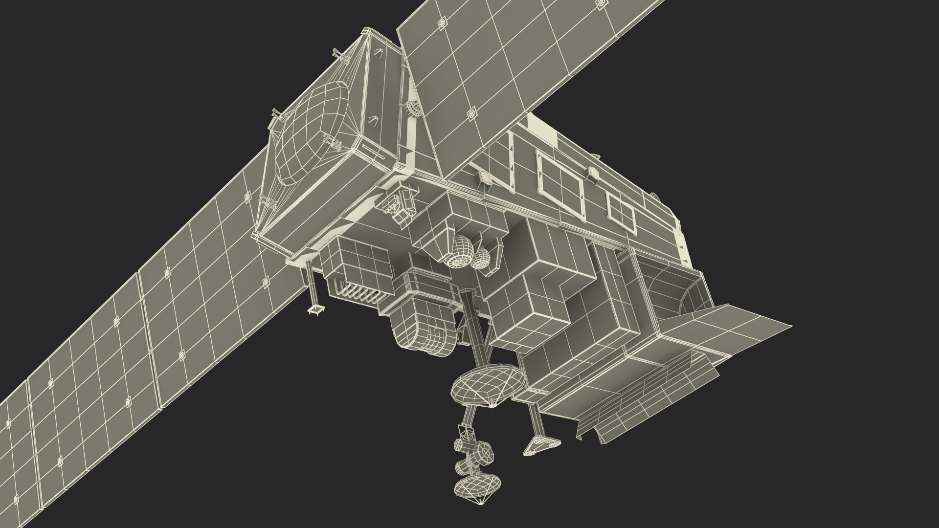 Modern Satellite with Solar Panels 3D model