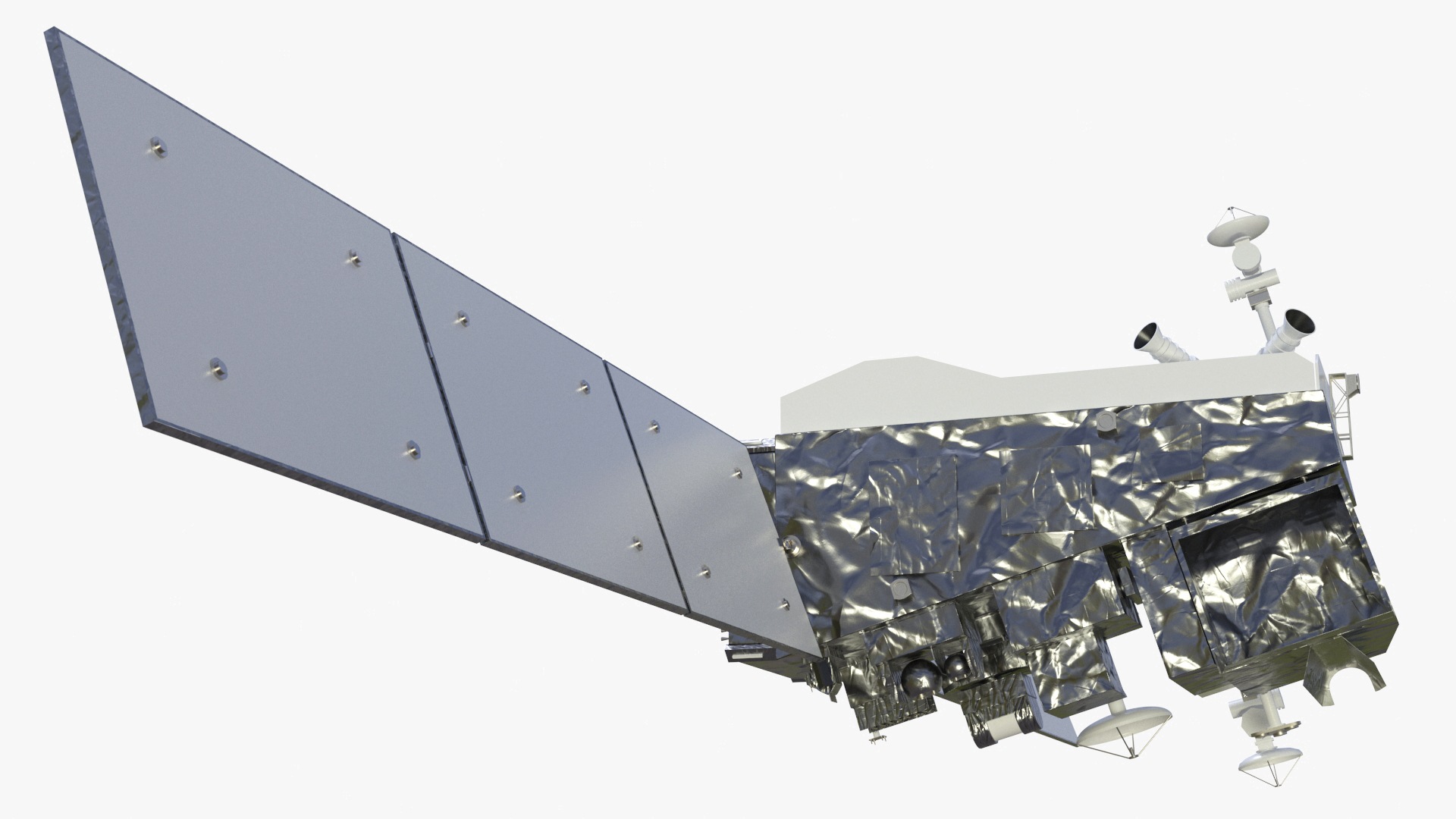 Modern Satellite with Solar Panels 3D model