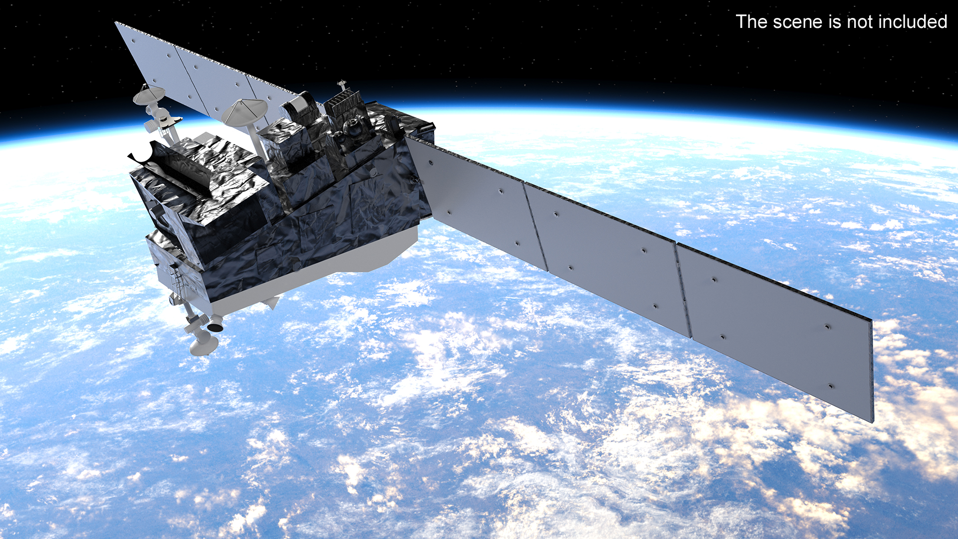Modern Satellite with Solar Panels 3D model