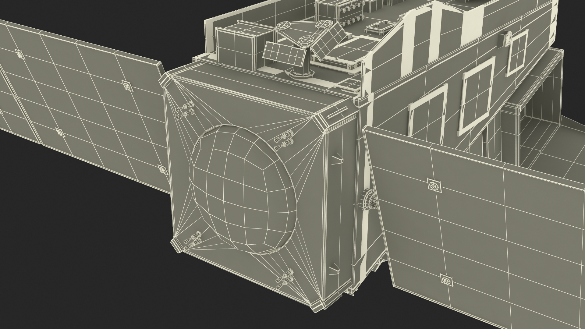 Modern Satellite with Solar Panels 3D model
