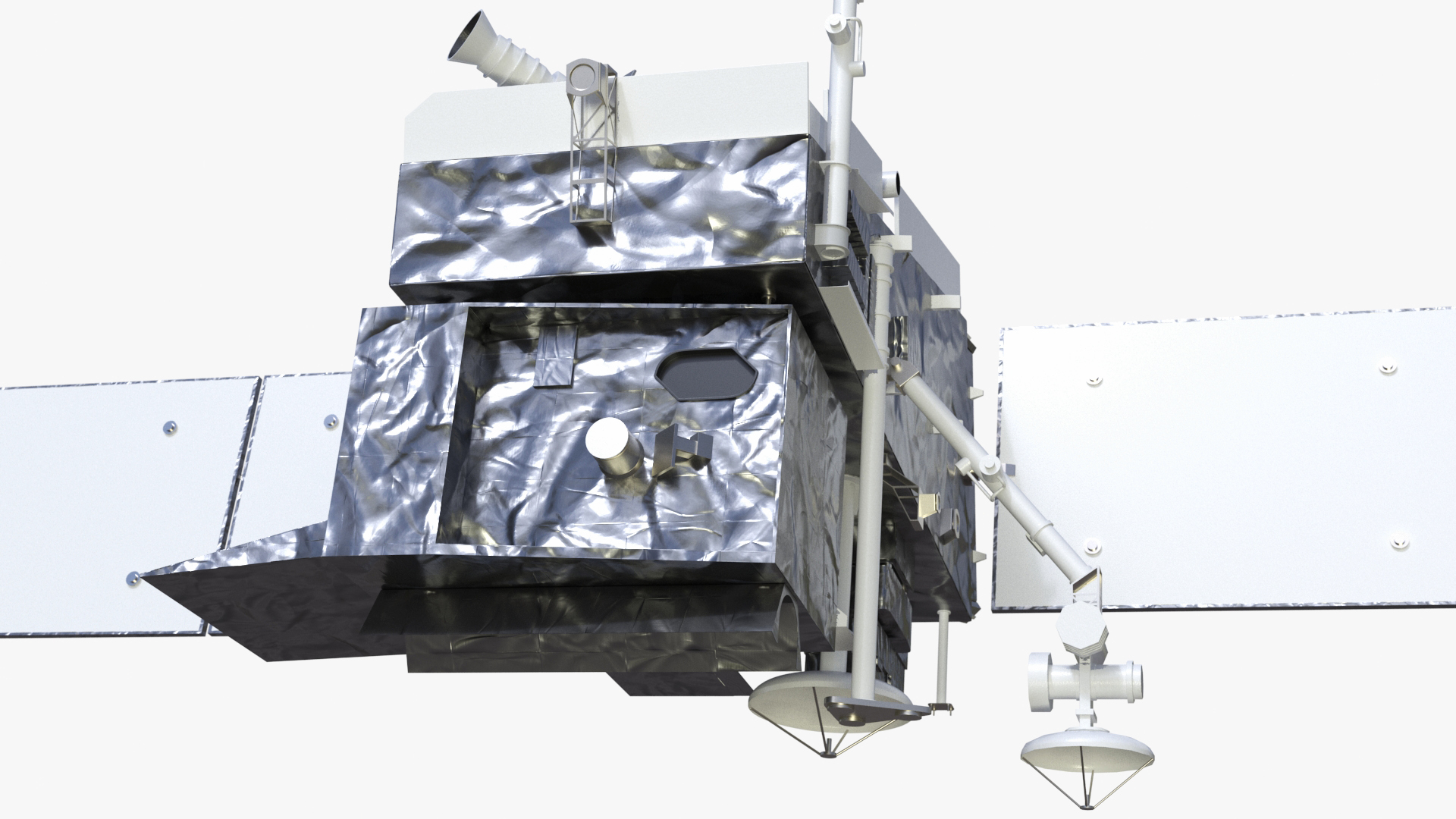 Modern Satellite with Solar Panels 3D model