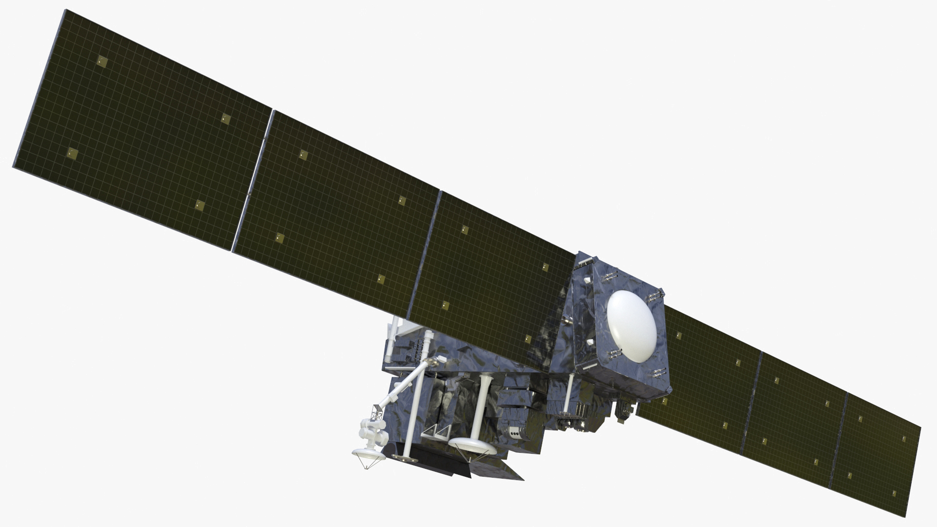 Modern Satellite with Solar Panels 3D model