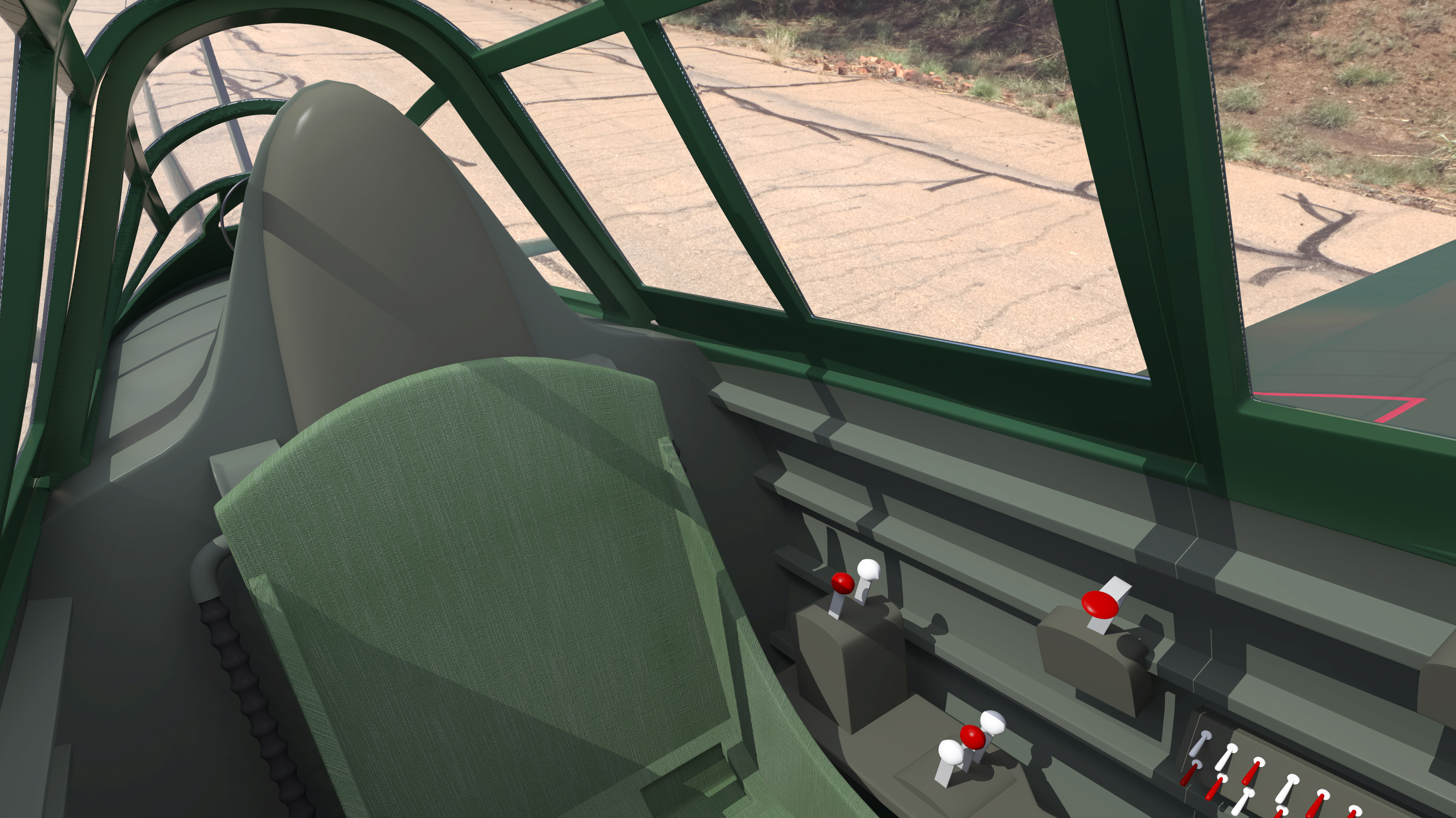 3D WWII Fighter Aircraft Rigged model