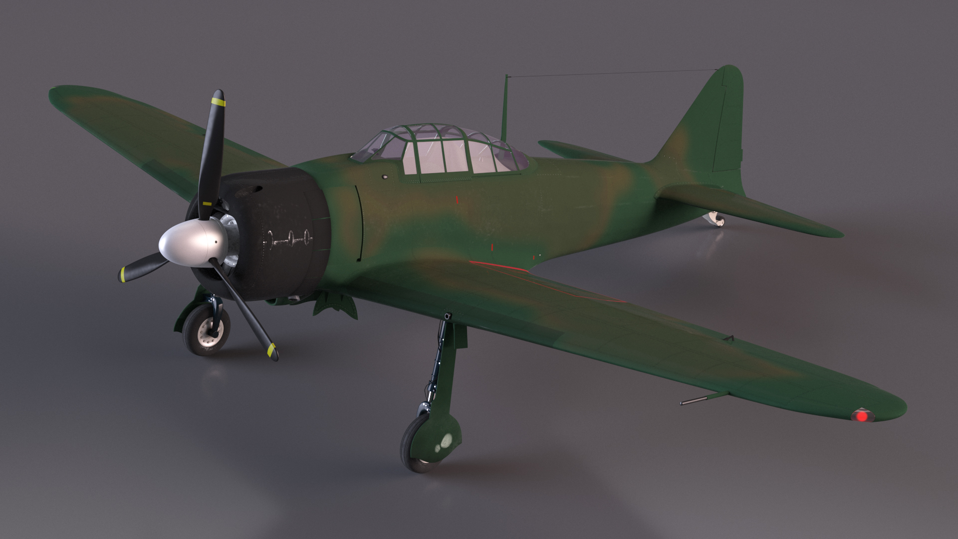 3D WWII Fighter Aircraft Rigged model