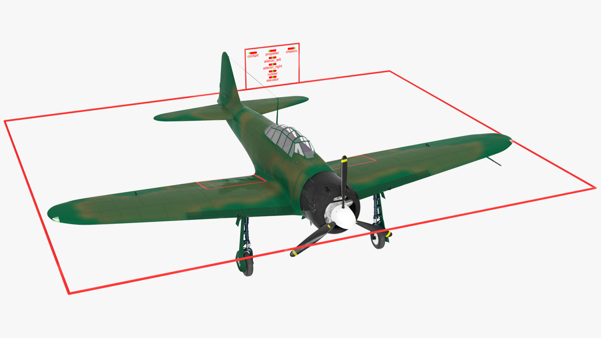 3D WWII Fighter Aircraft Rigged model