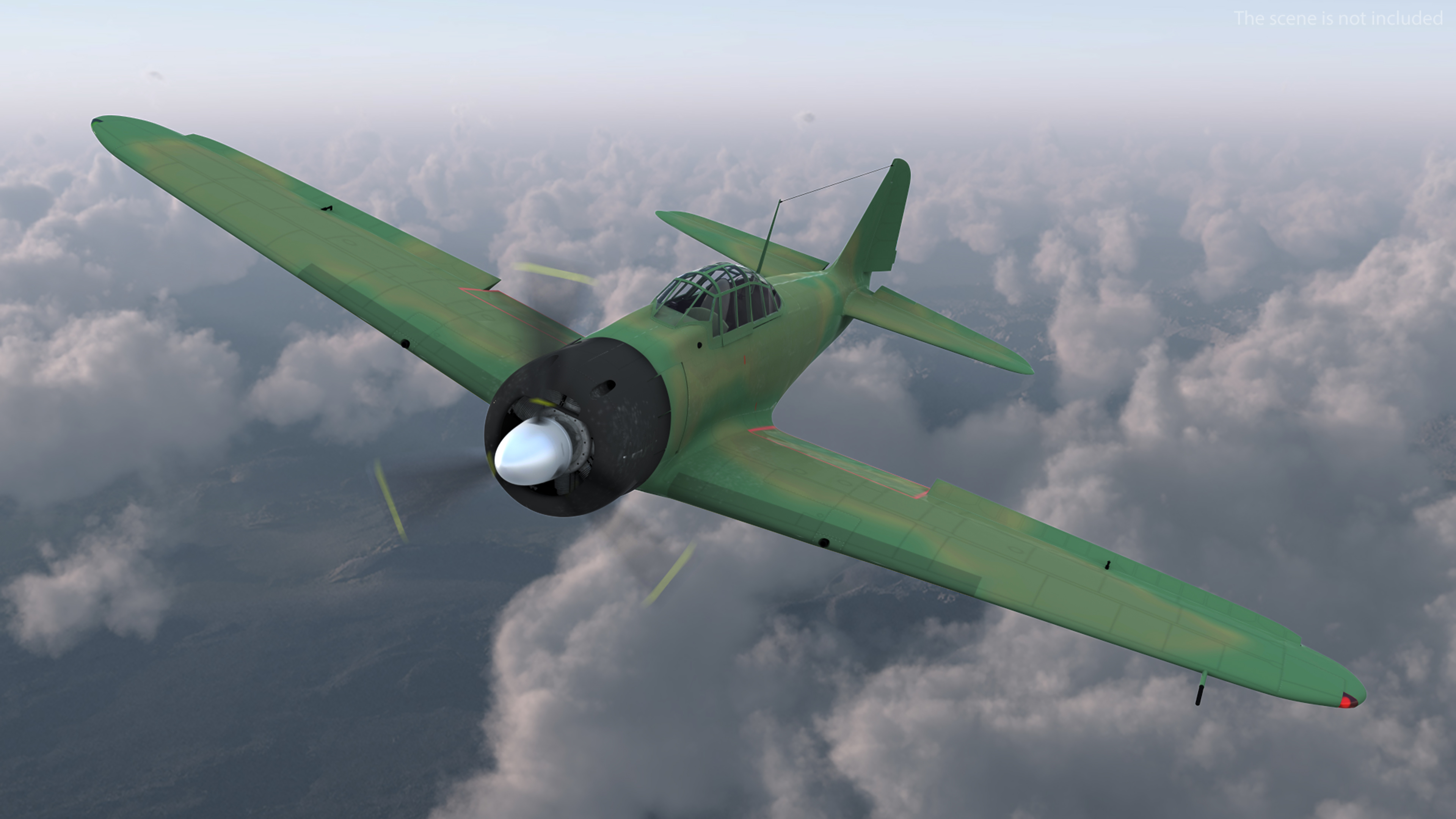 3D WWII Fighter Aircraft Rigged model
