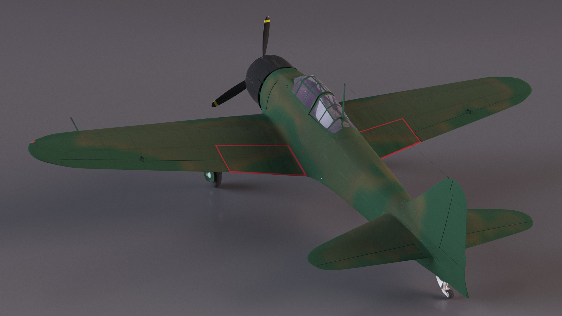 3D WWII Fighter Aircraft Rigged model