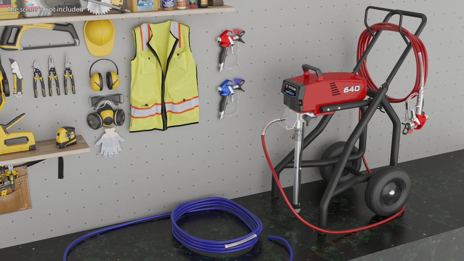 3D model Titan Impact 640 Airless Paint Sprayer with Hose and Sprayer