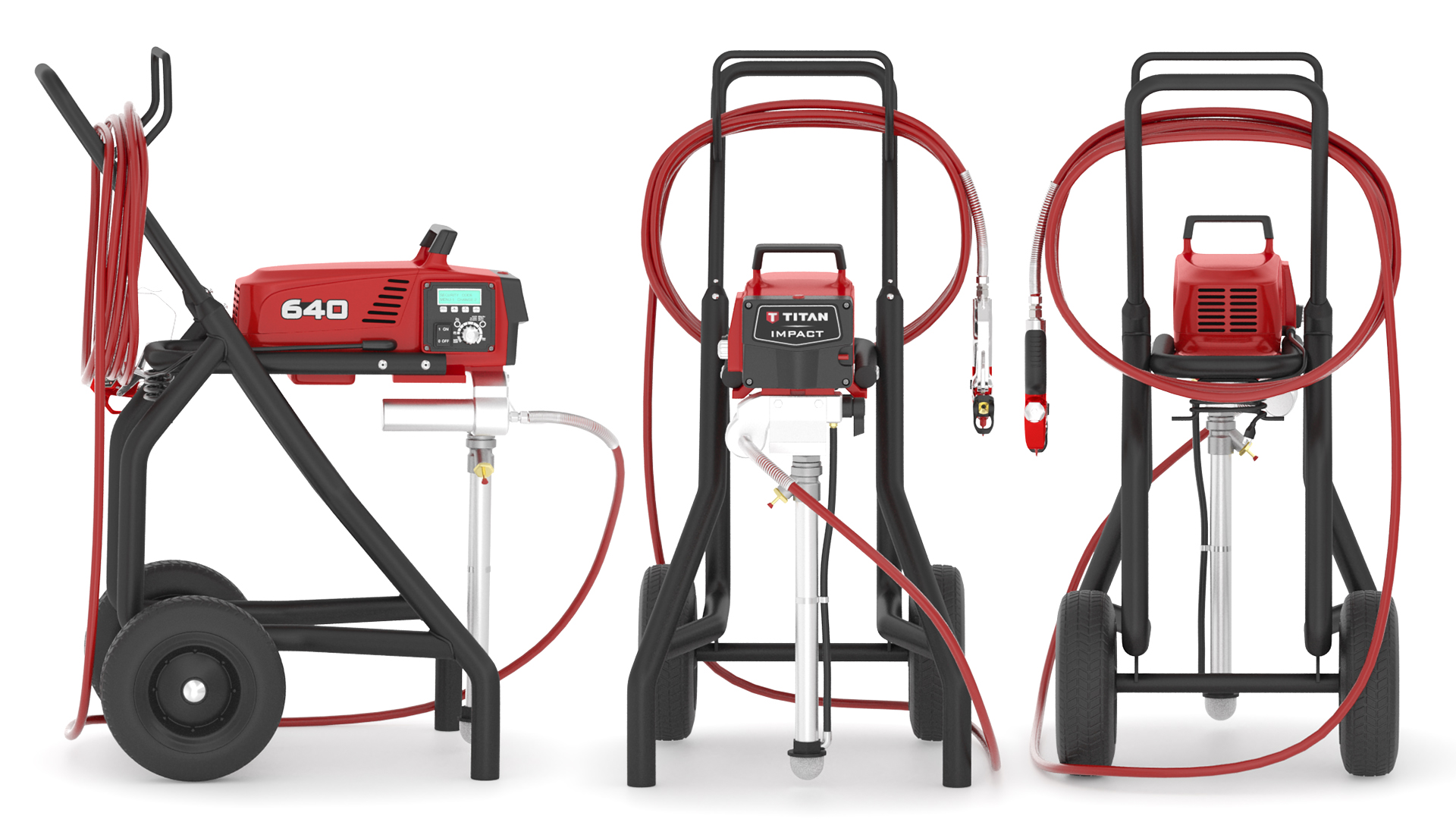 3D model Titan Impact 640 Airless Paint Sprayer with Hose and Sprayer