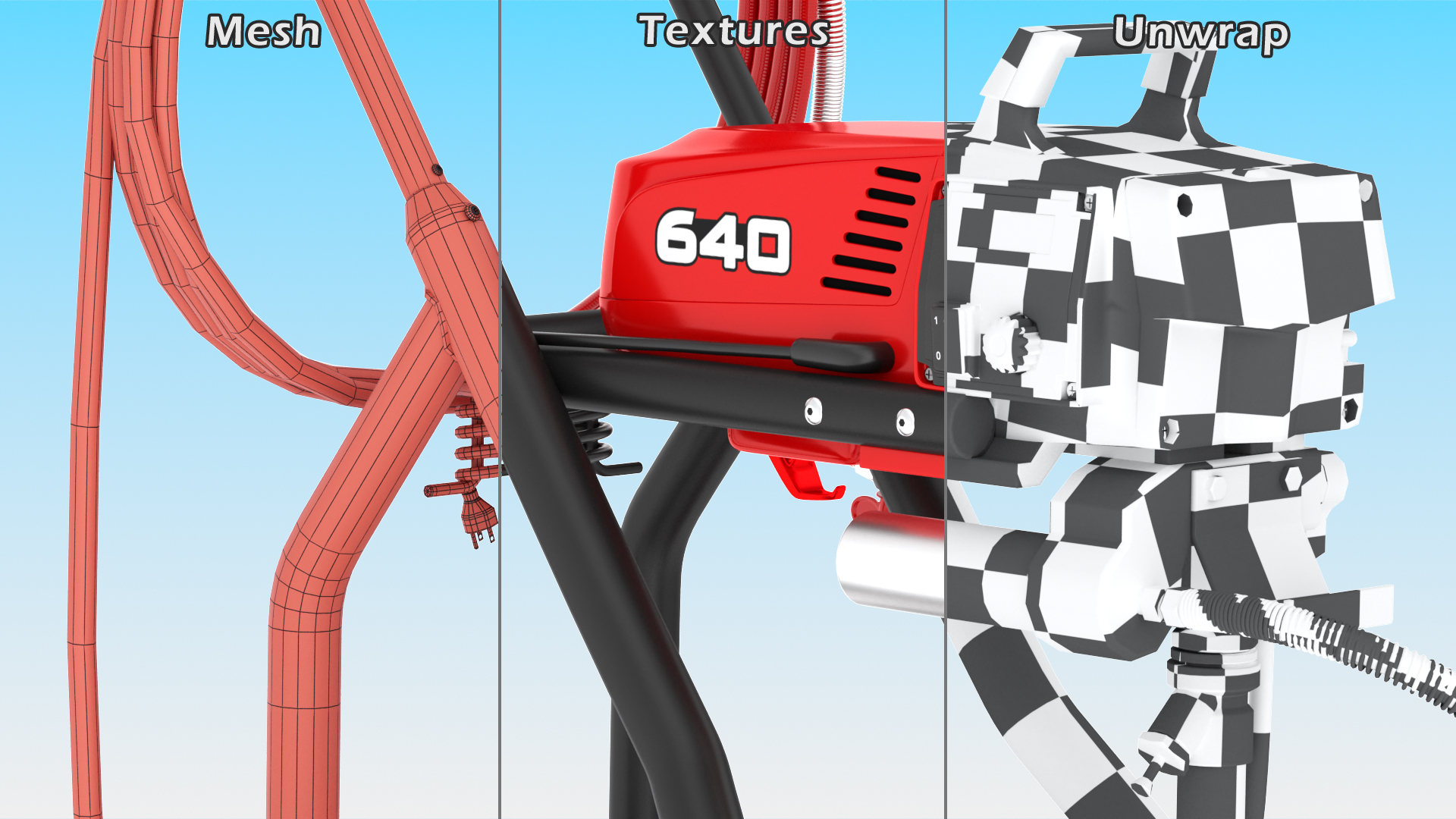 3D model Titan Impact 640 Airless Paint Sprayer with Hose and Sprayer