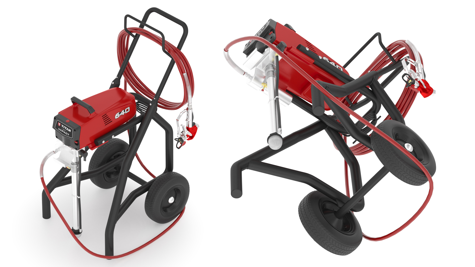3D model Titan Impact 640 Airless Paint Sprayer with Hose and Sprayer