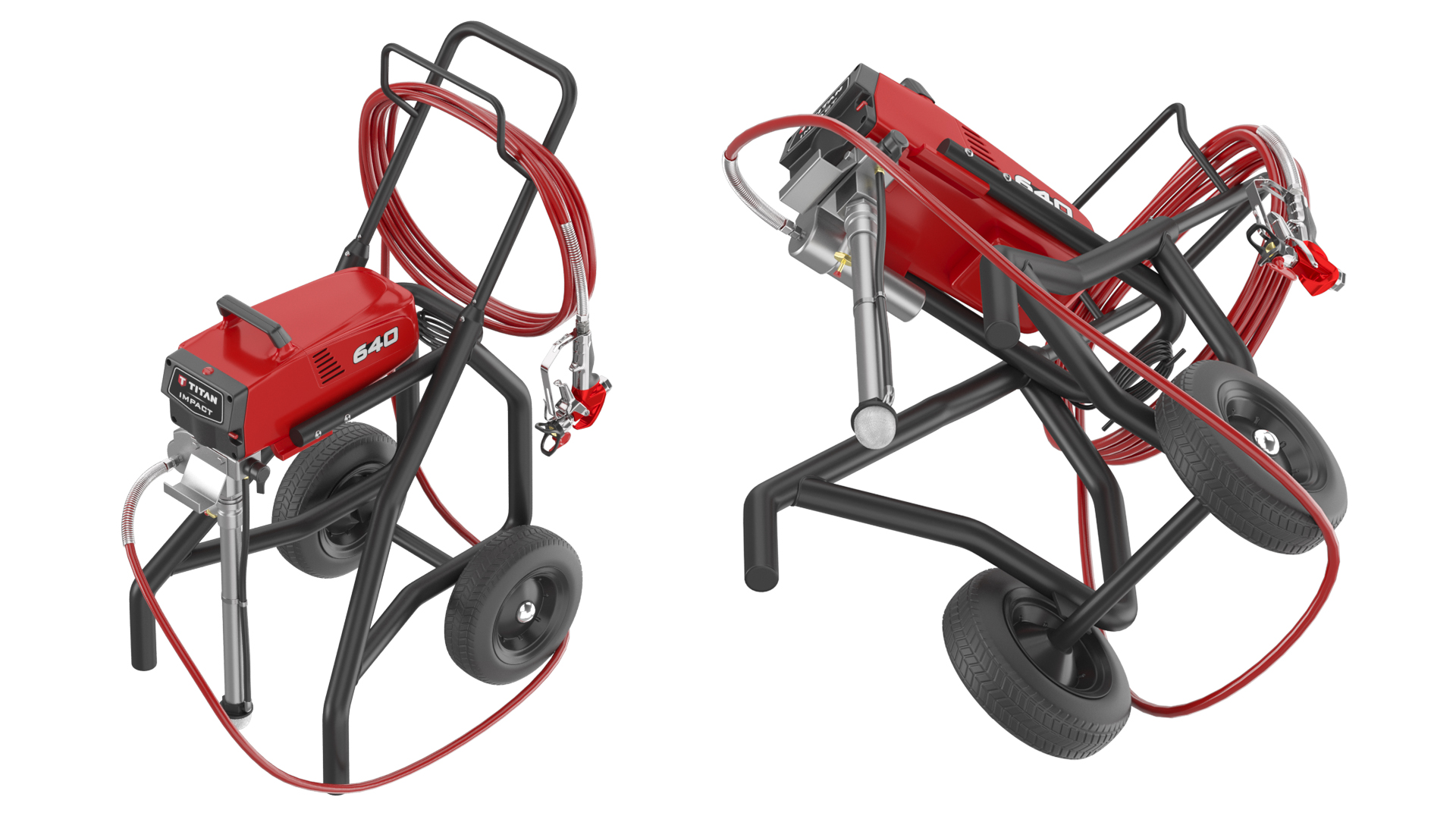 3D model Titan Impact 640 Airless Paint Sprayer with Hose and Sprayer